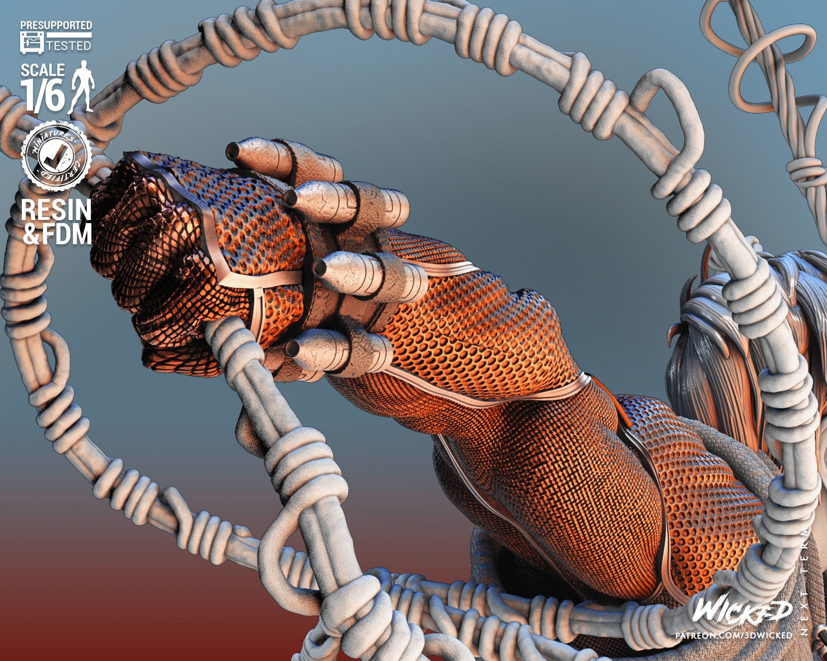 Wicked Marvel Scarlet Spider Sculpture Tested for 3D printing 3D print model_35