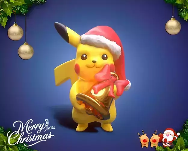 Pikachu 01 Christmas 3d print Stl Pokemon 3D print model