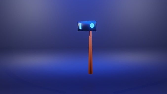 Electric Axe Low-poly 3D model