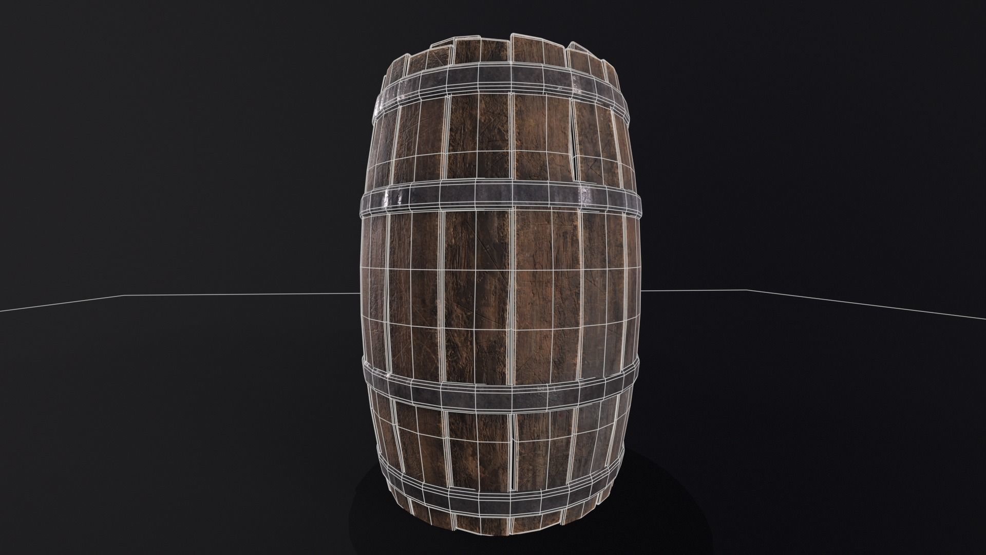 Barrels and Bucket Kit  Low-poly 3D model_10