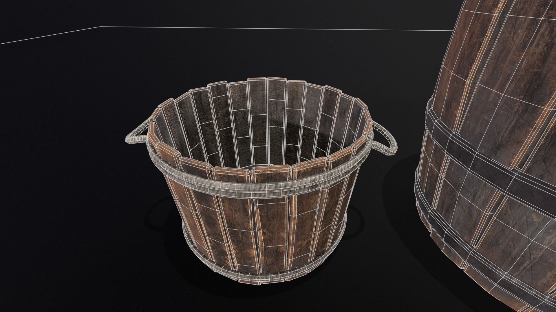 Barrels and Bucket Kit  Low-poly 3D model_19