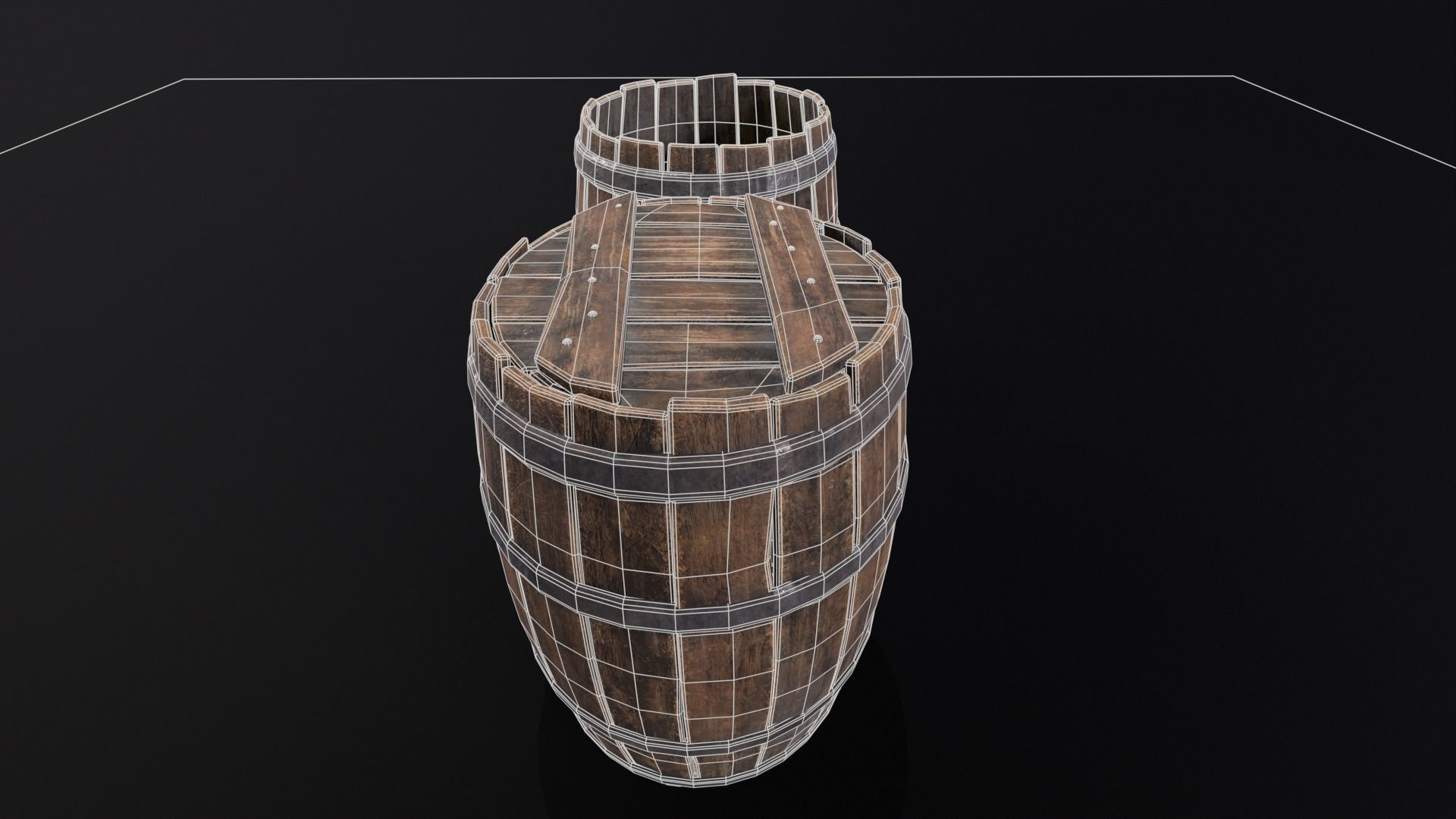 Barrels and Bucket Kit  Low-poly 3D model_14