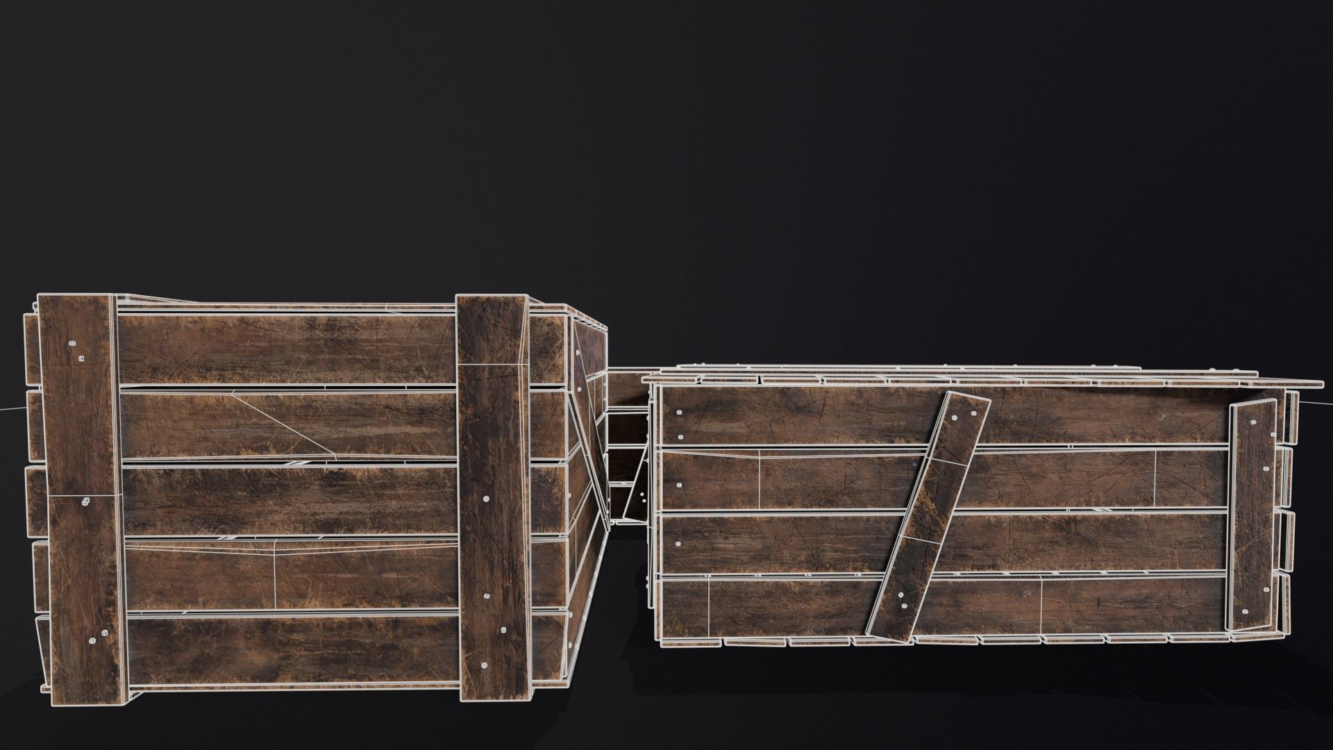 Wooden Crates Kit  Low-poly 3D model_13