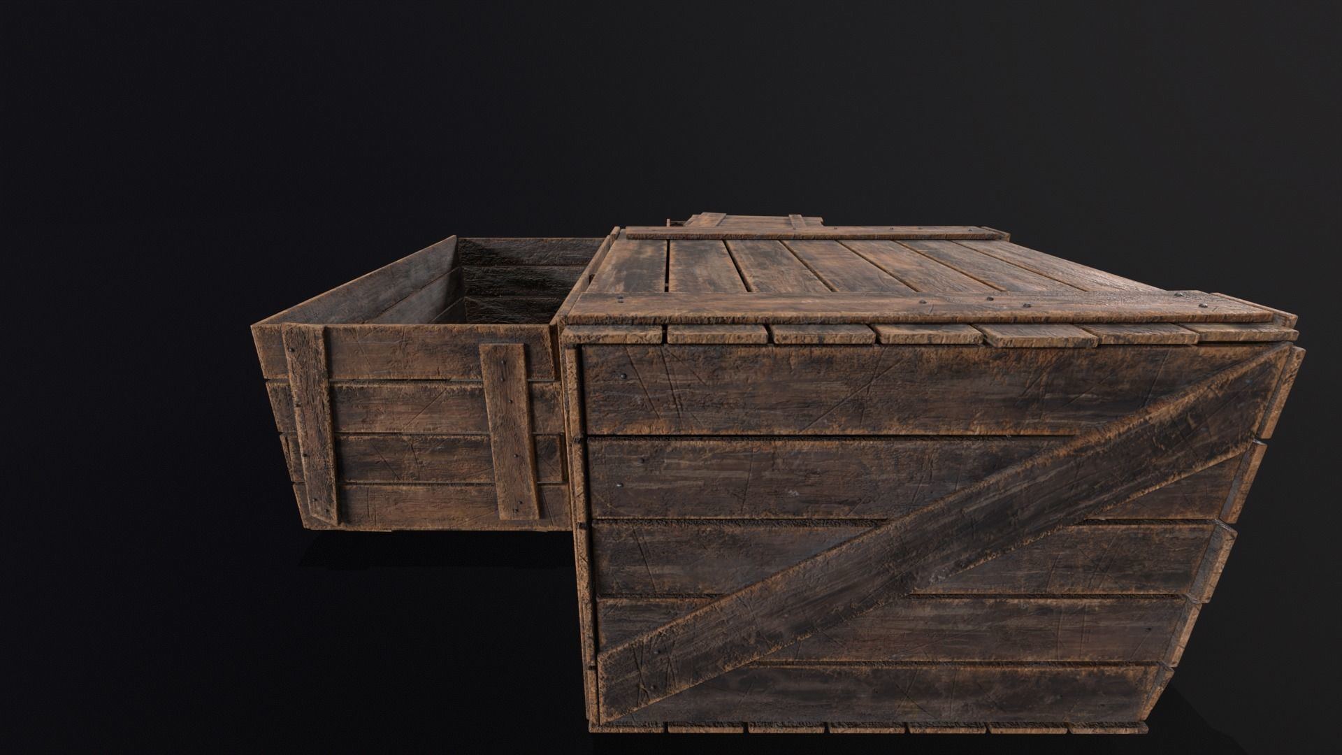 Wooden Crates Kit  Low-poly 3D model_18