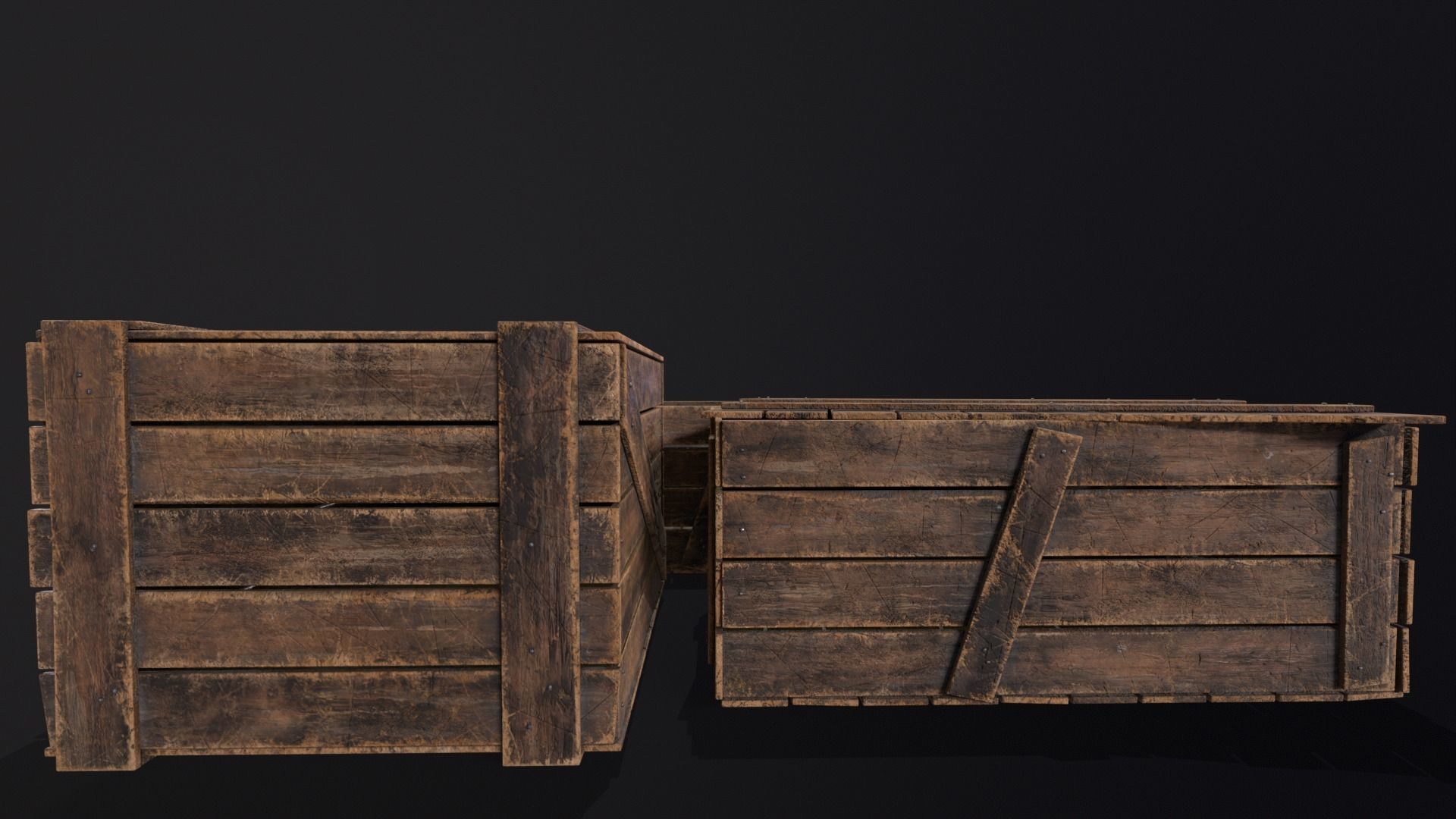 Wooden Crates Kit  Low-poly 3D model_12
