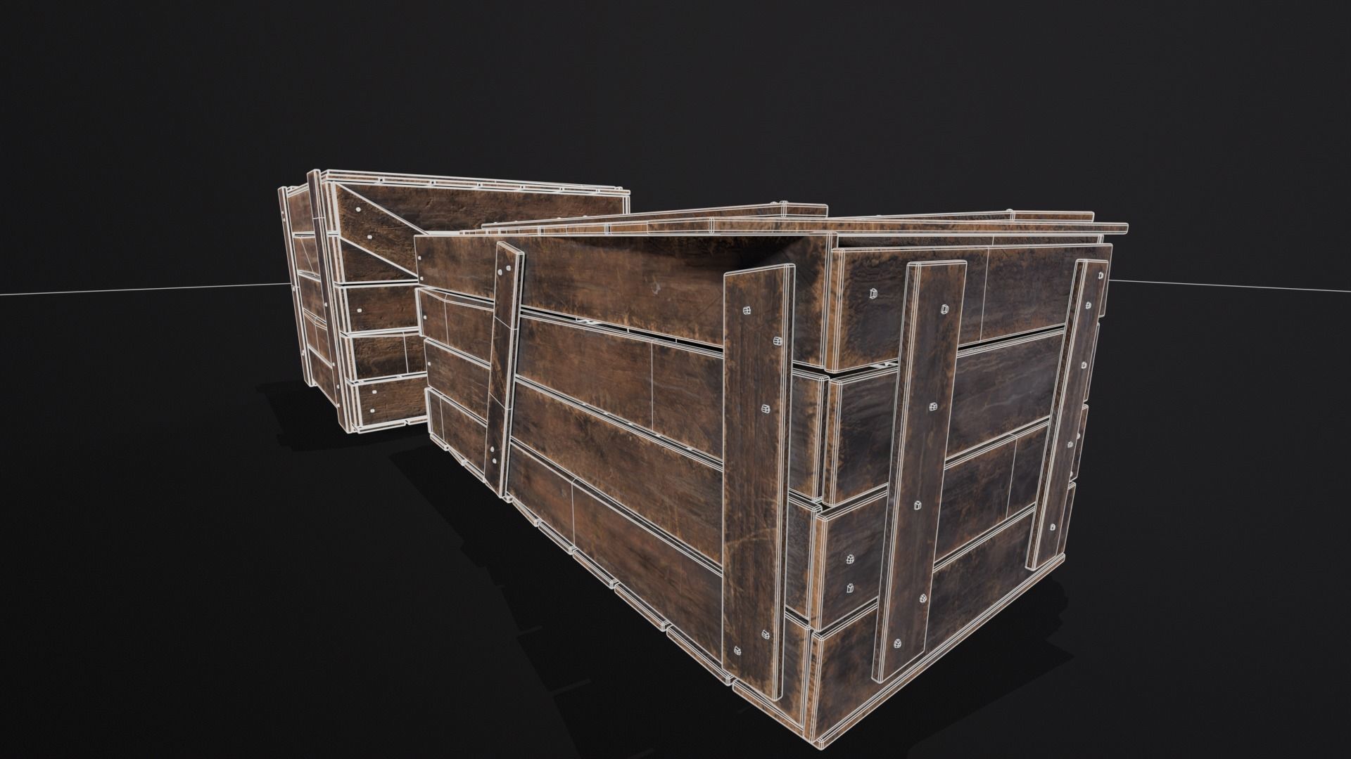 Wooden Crates Kit  Low-poly 3D model_9