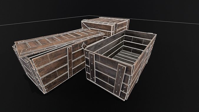 Wooden Crates Kit  Low-poly 3D model 5