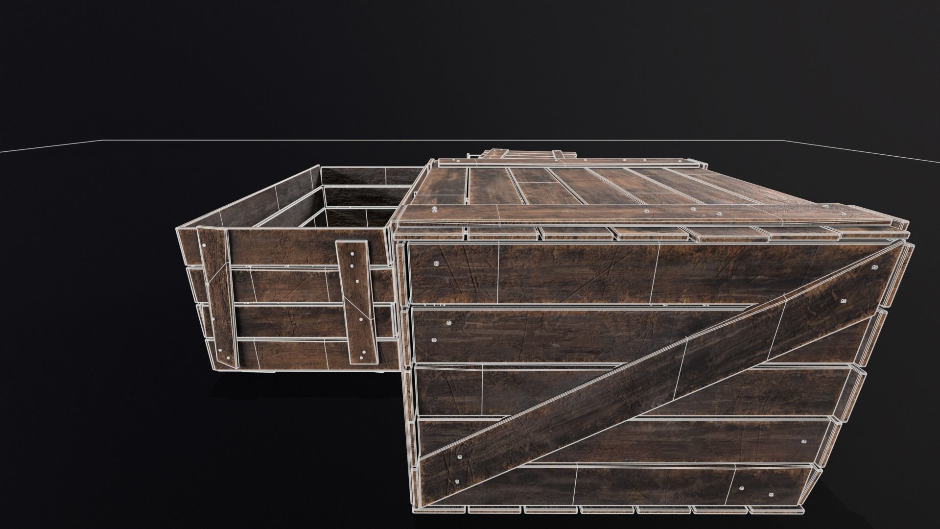 Wooden Crates Kit  Low-poly 3D model_19