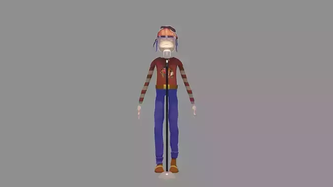 2D gorillaz Low-poly 3D model