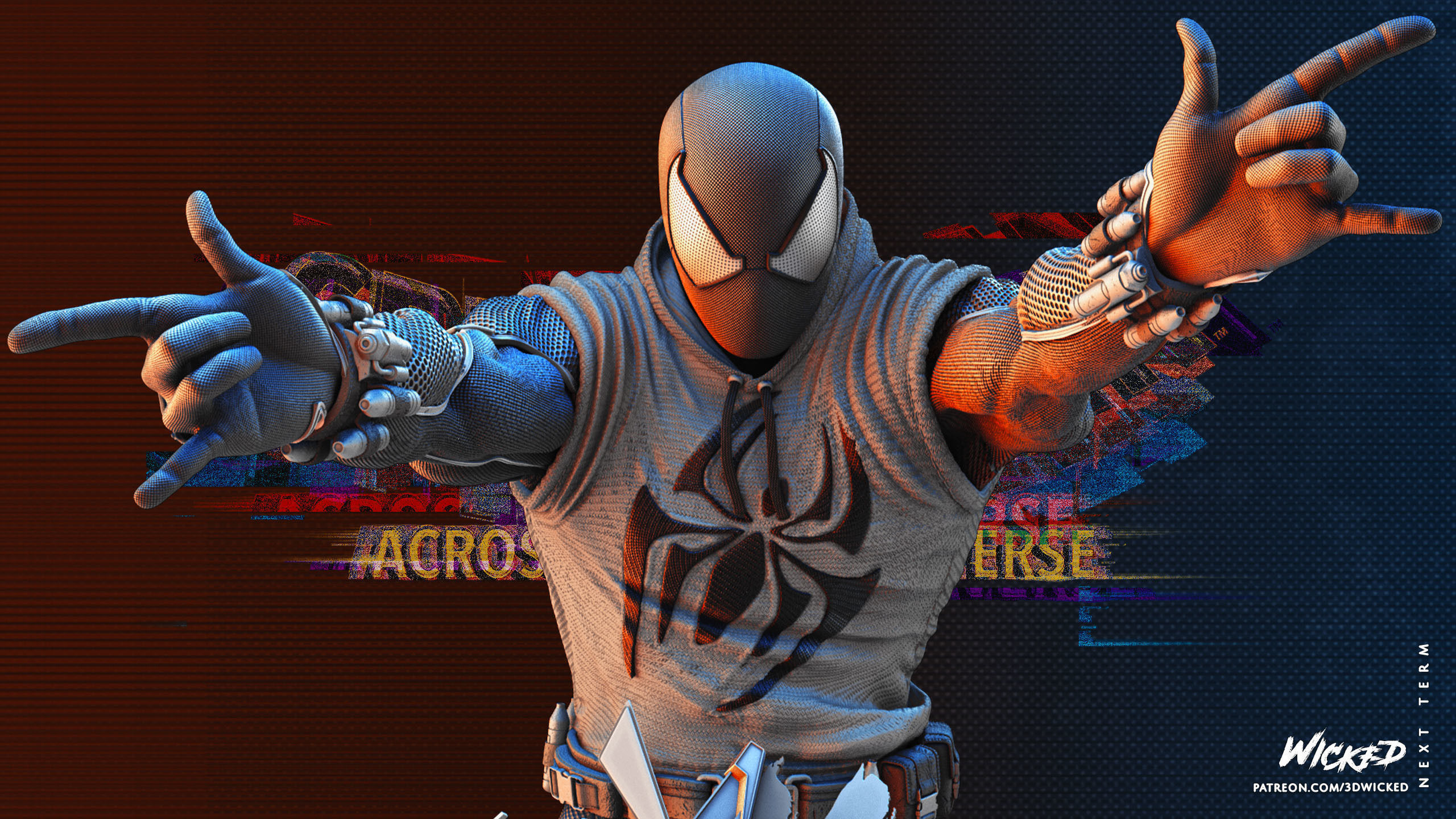 Wicked Marvel Scarlet Spider Bust Tested for 3D printing 3D print model_3