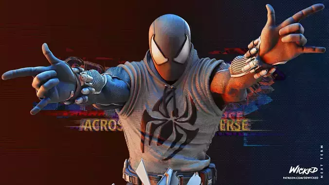 Wicked Marvel Scarlet Spider Bust Tested for 3D printing 3D print model