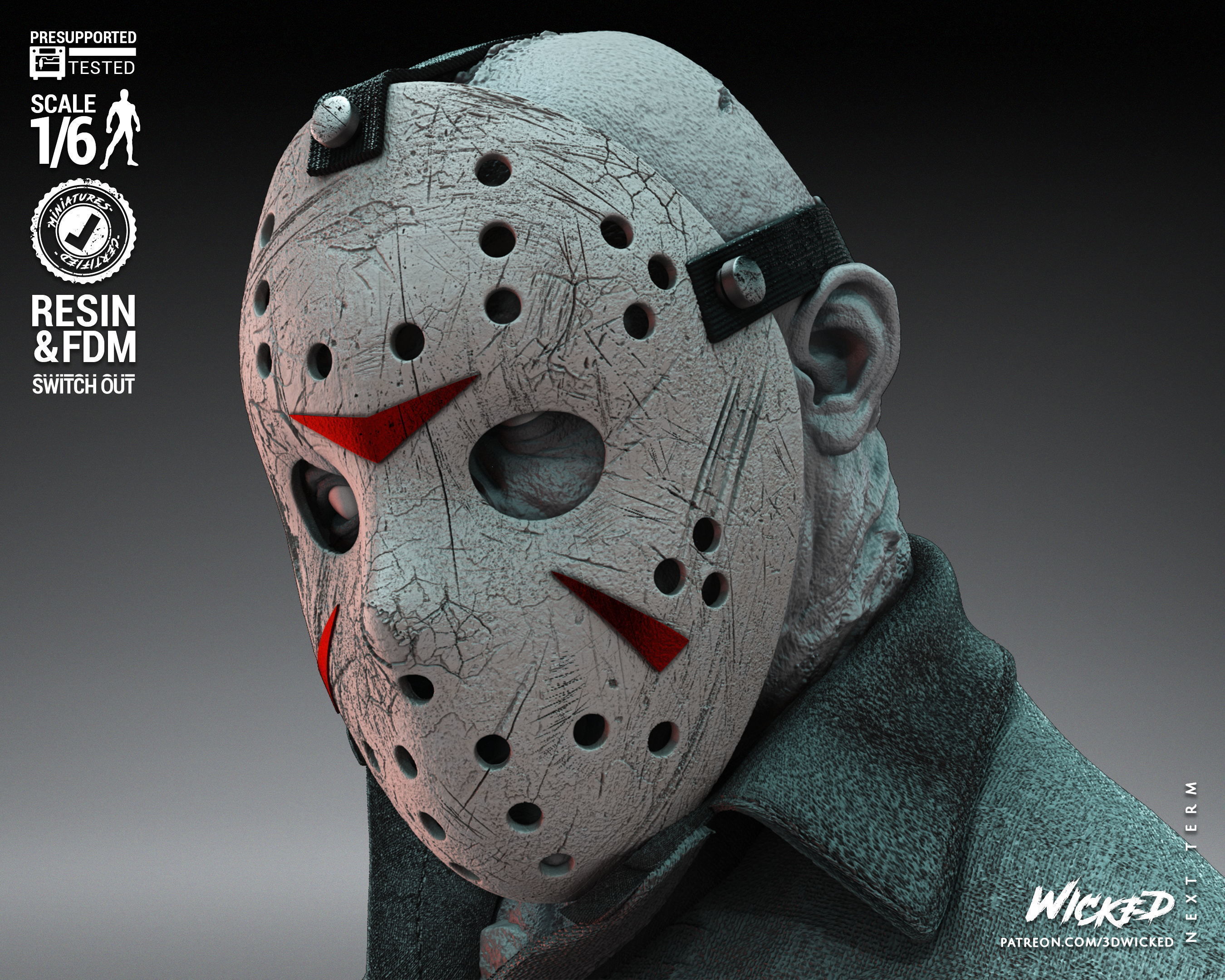 Wicked Horror Jason Sculpture Tested for 3D printing 3D print model_24