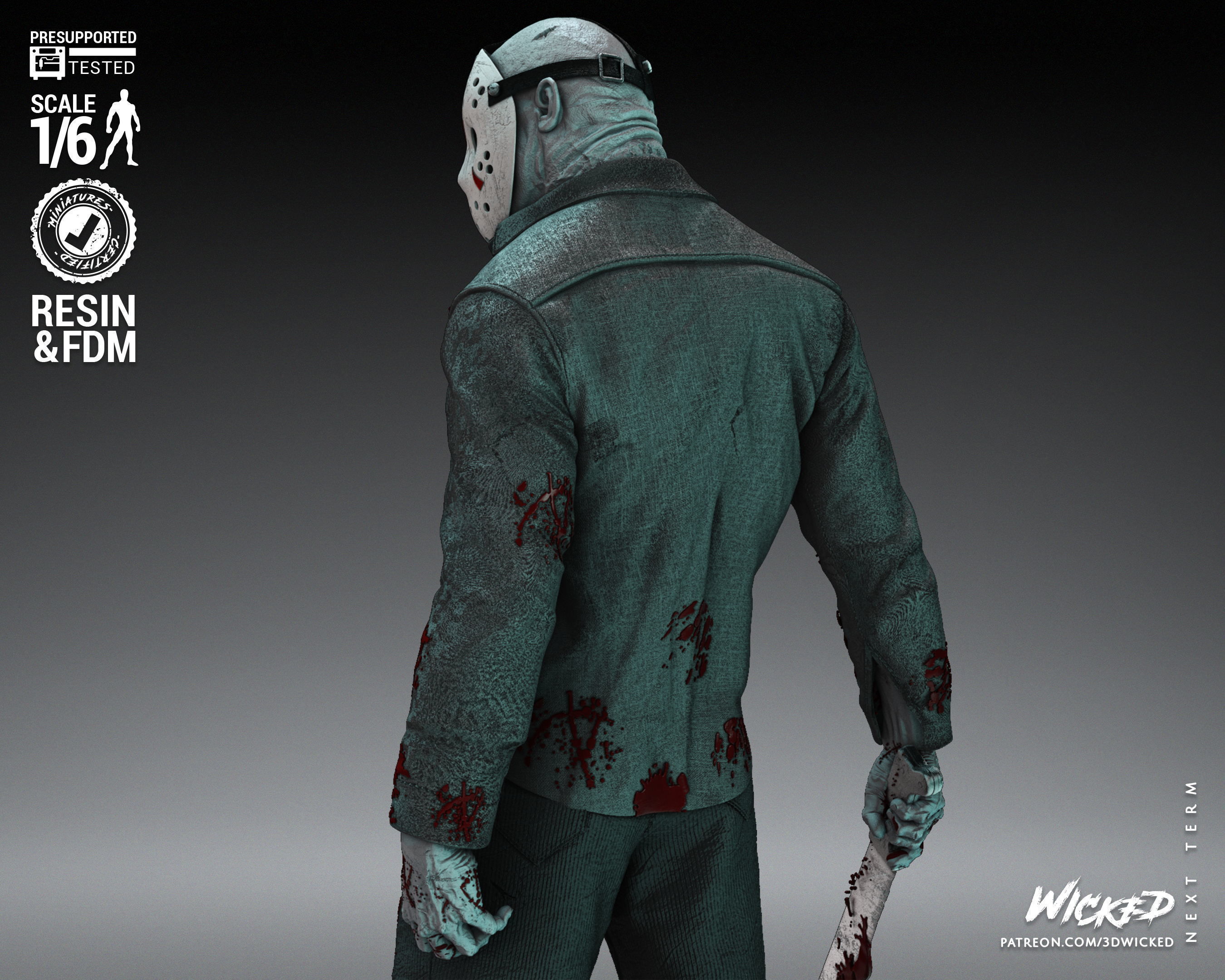 Wicked Horror Jason Sculpture Tested for 3D printing 3D print model_13