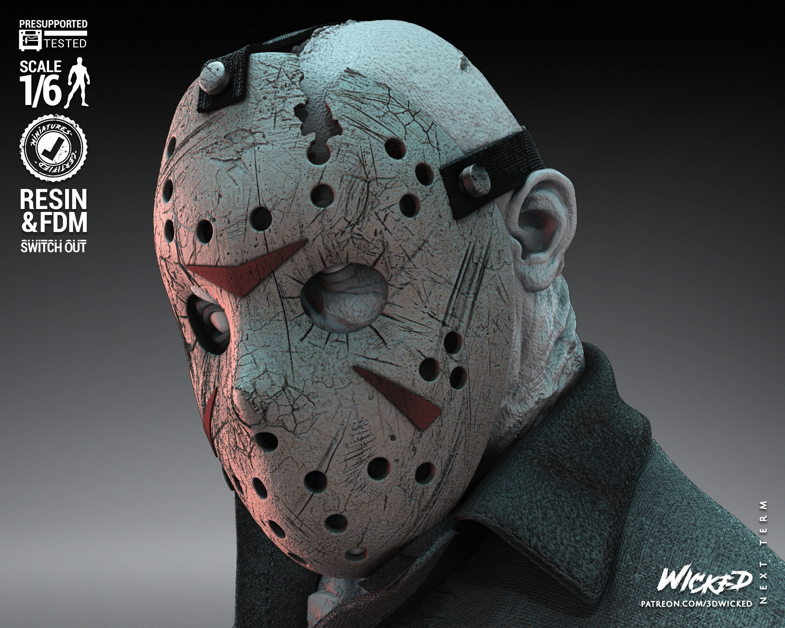 Wicked Horror Jason Sculpture Tested for 3D printing 3D print model_56