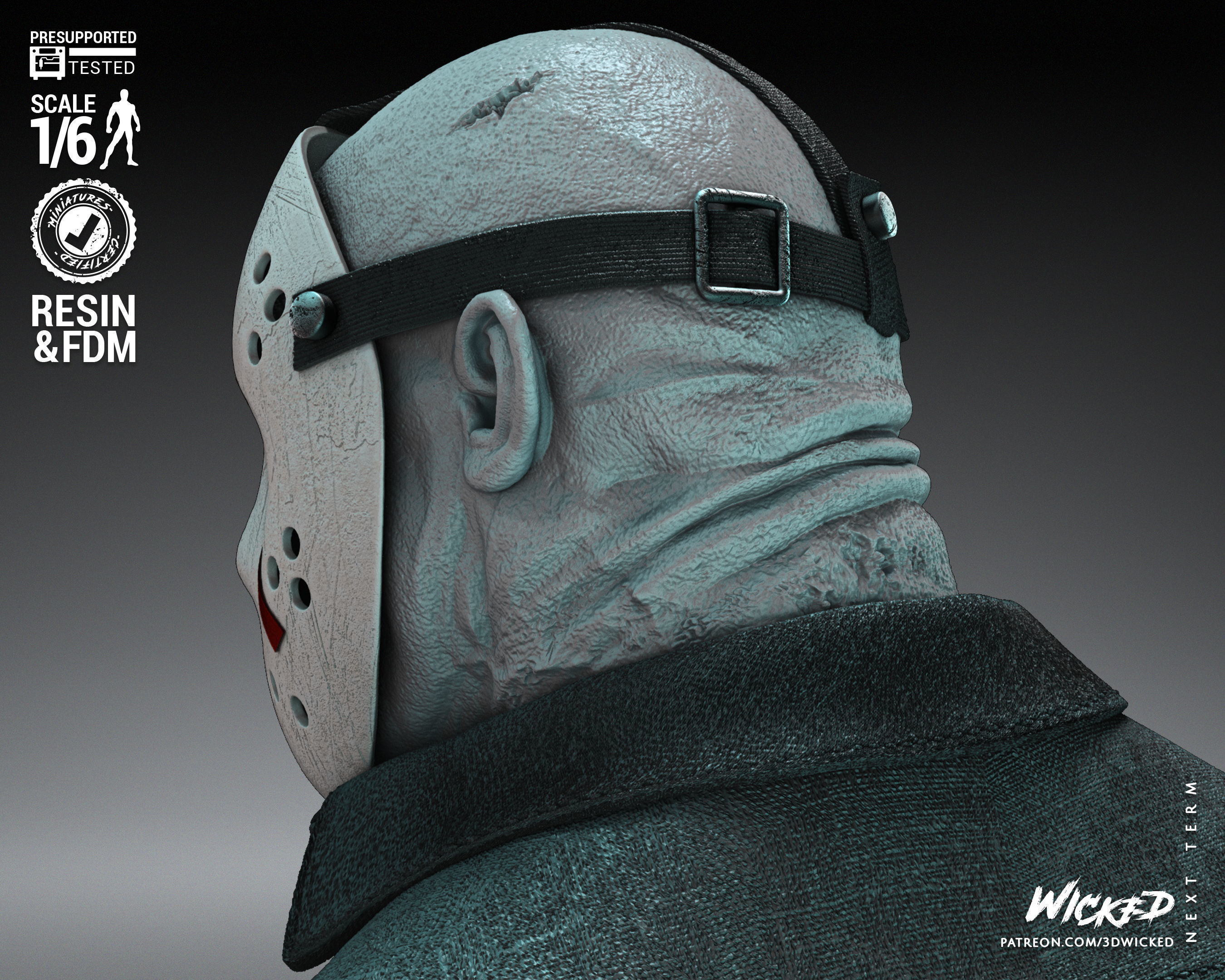 Wicked Horror Jason Sculpture Tested for 3D printing 3D print model_3