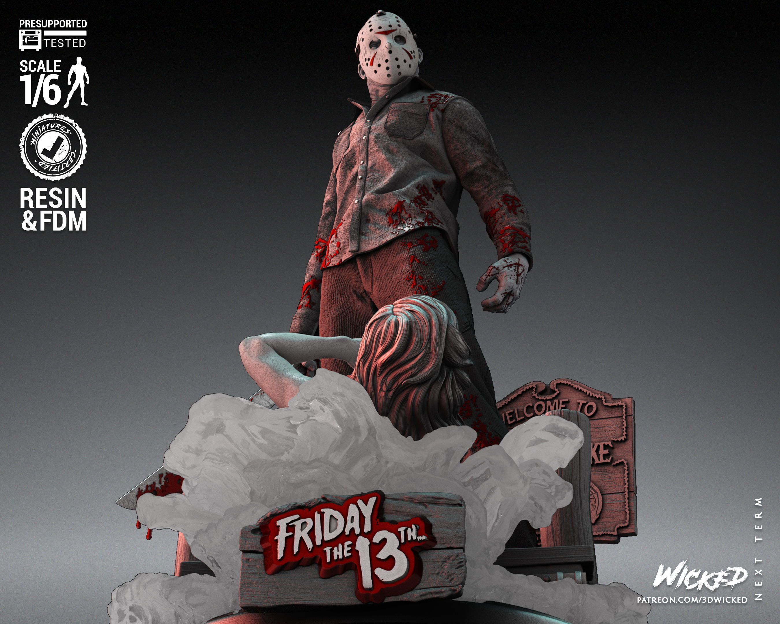 Wicked Horror Jason Sculpture Tested for 3D printing 3D print model_47