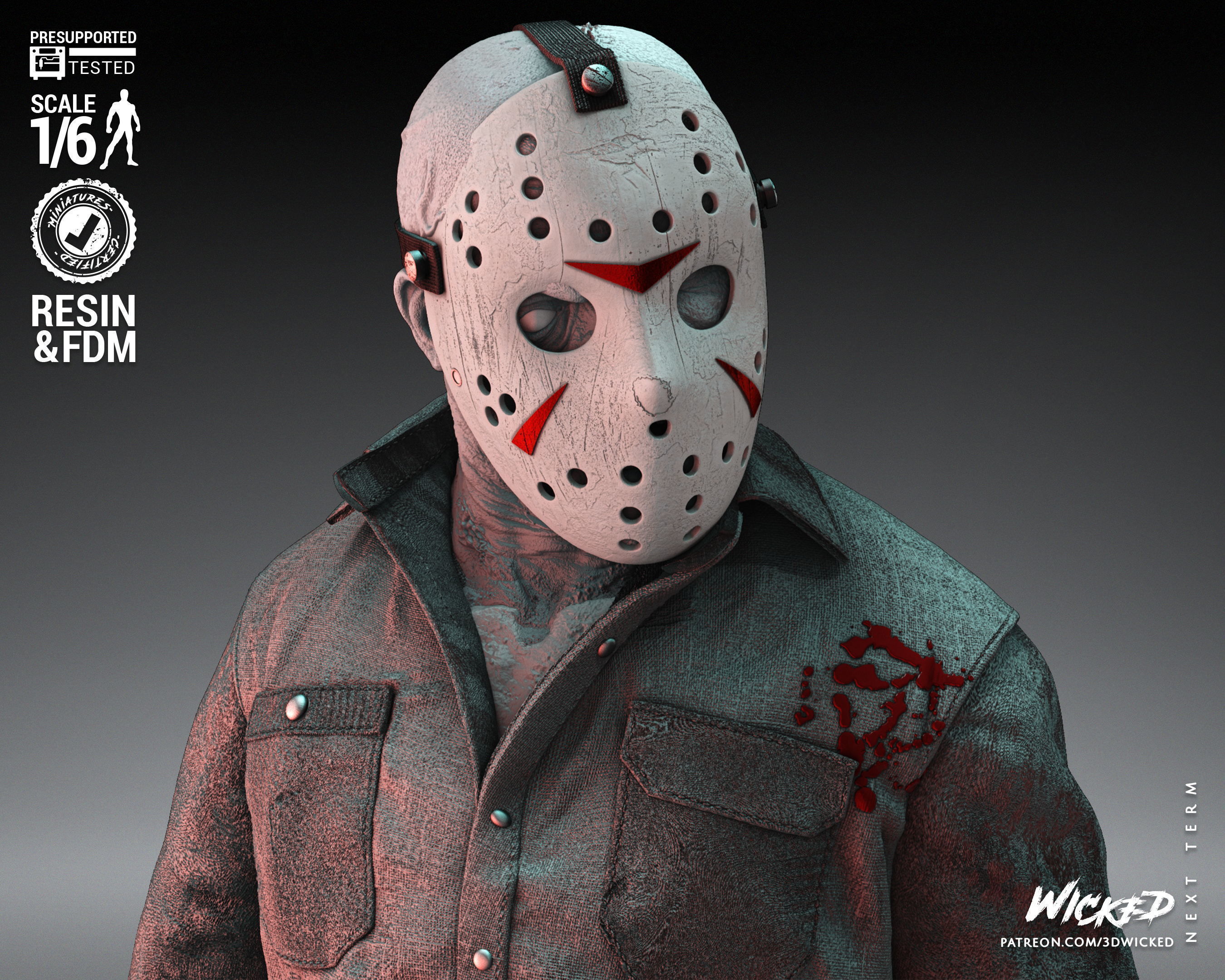 Wicked Horror Jason Sculpture Tested for 3D printing 3D print model_54
