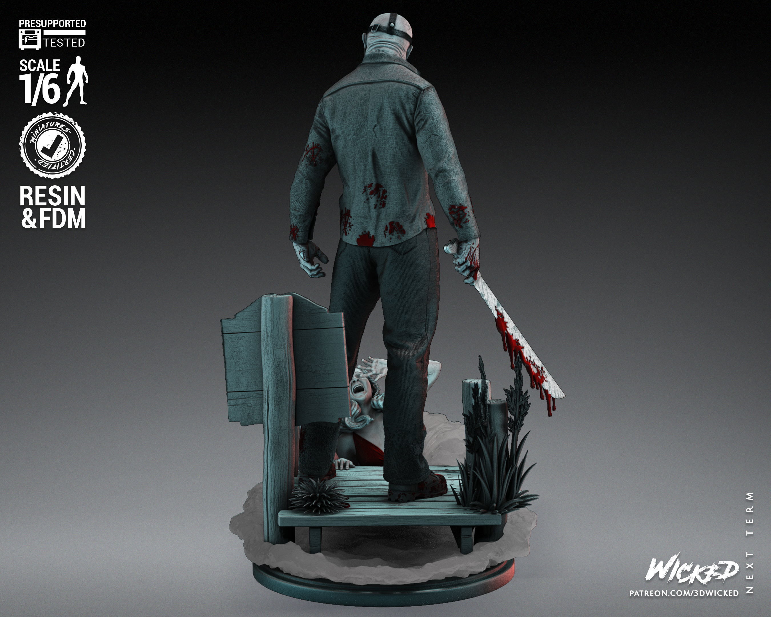 Wicked Horror Jason Sculpture Tested for 3D printing 3D print model_14