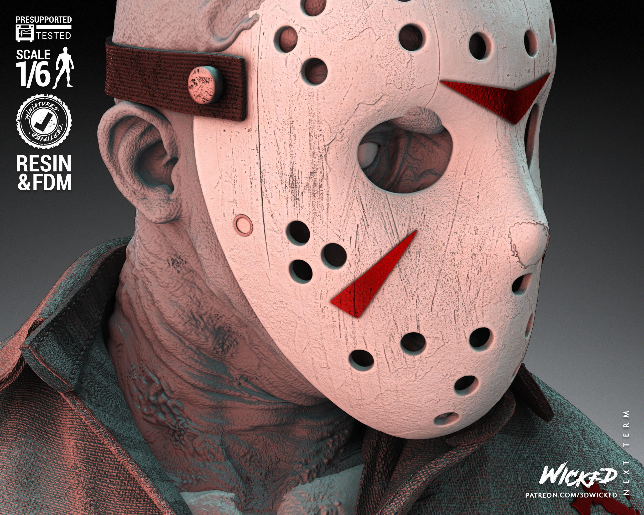 Wicked Horror Jason Sculpture Tested for 3D printing 3D print model_5