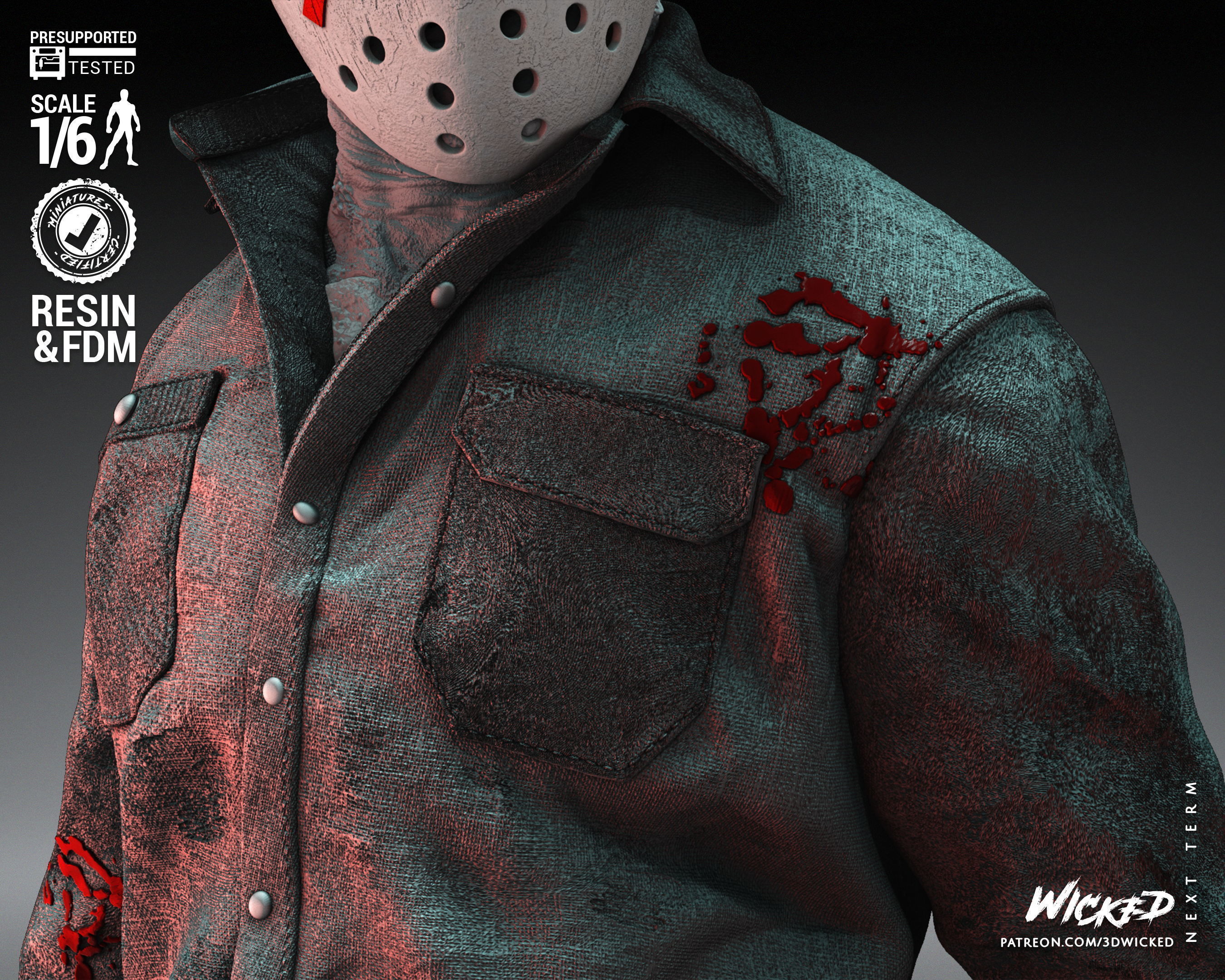 Wicked Horror Jason Sculpture Tested for 3D printing 3D print model_69