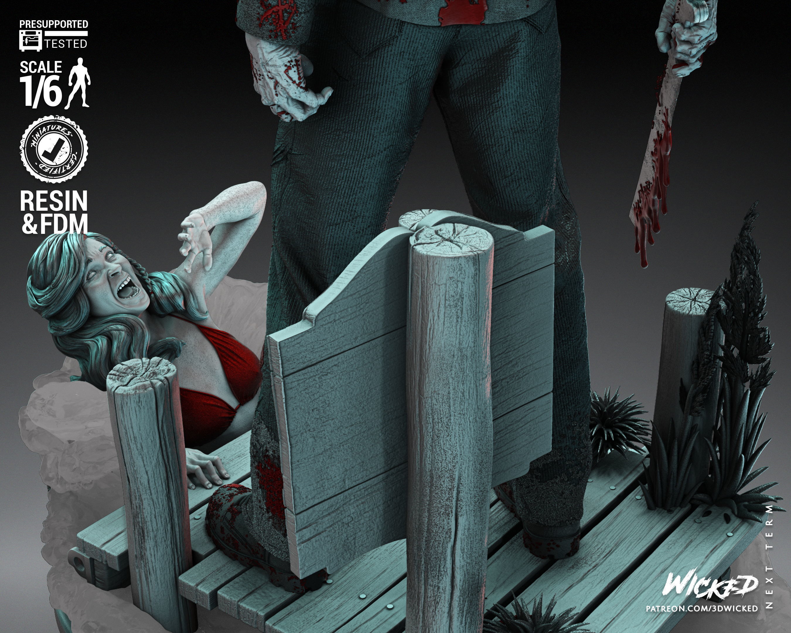 Wicked Horror Jason Sculpture Tested for 3D printing 3D print model_30