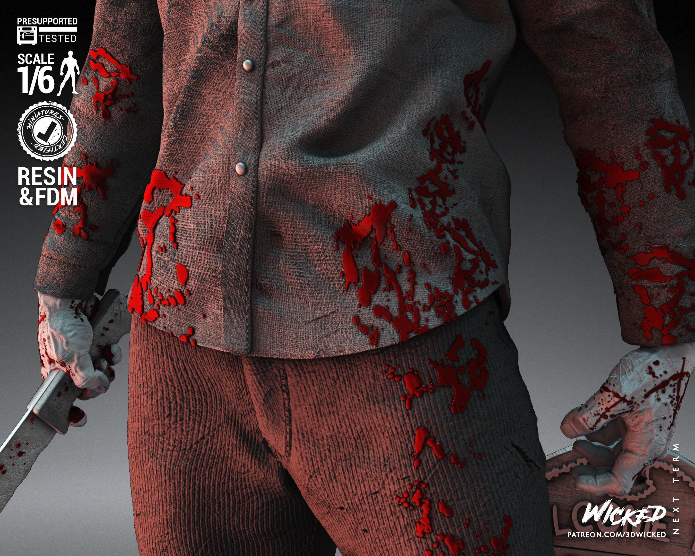 Wicked Horror Jason Sculpture Tested for 3D printing 3D print model_25