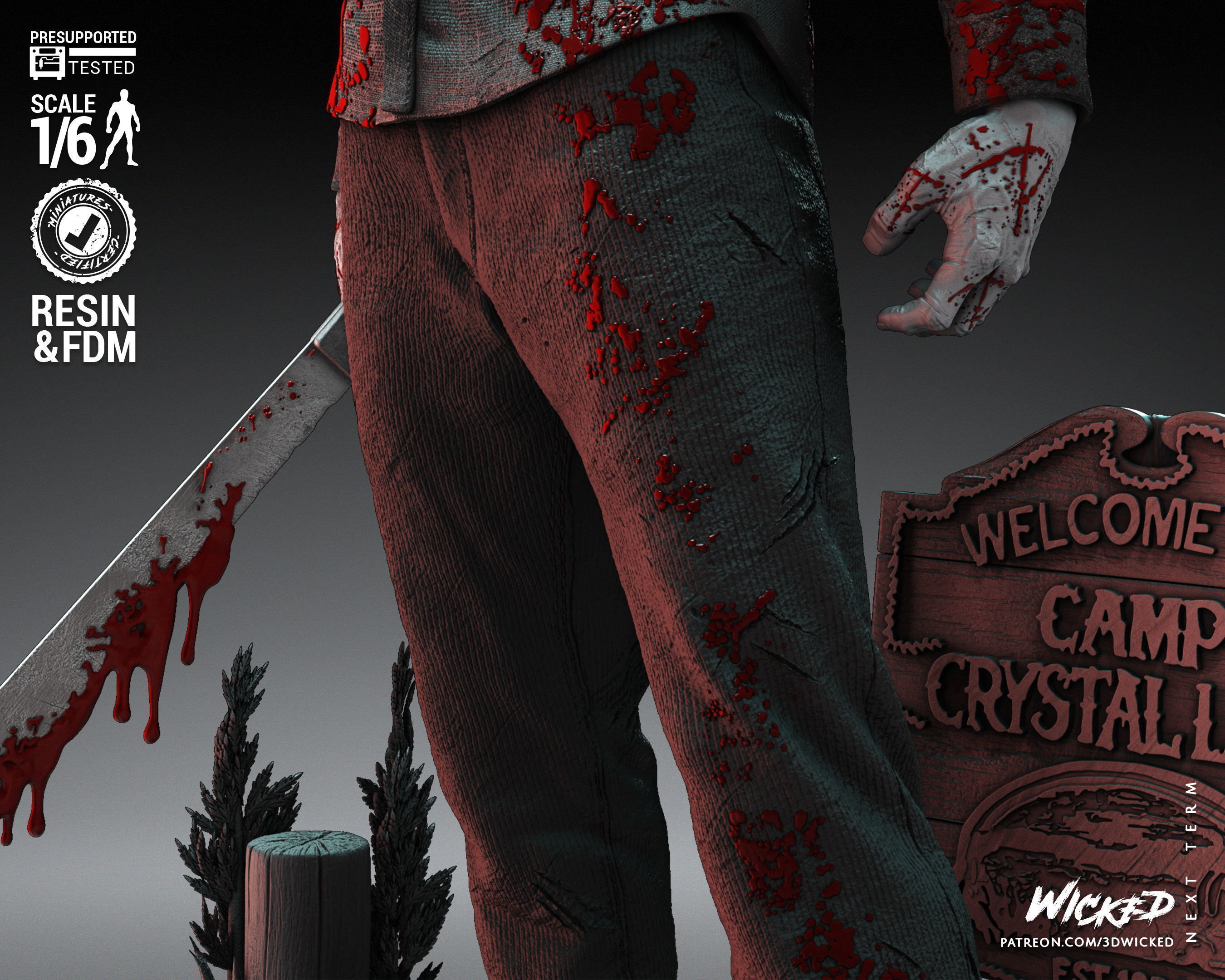 Wicked Horror Jason Sculpture Tested for 3D printing 3D print model_27