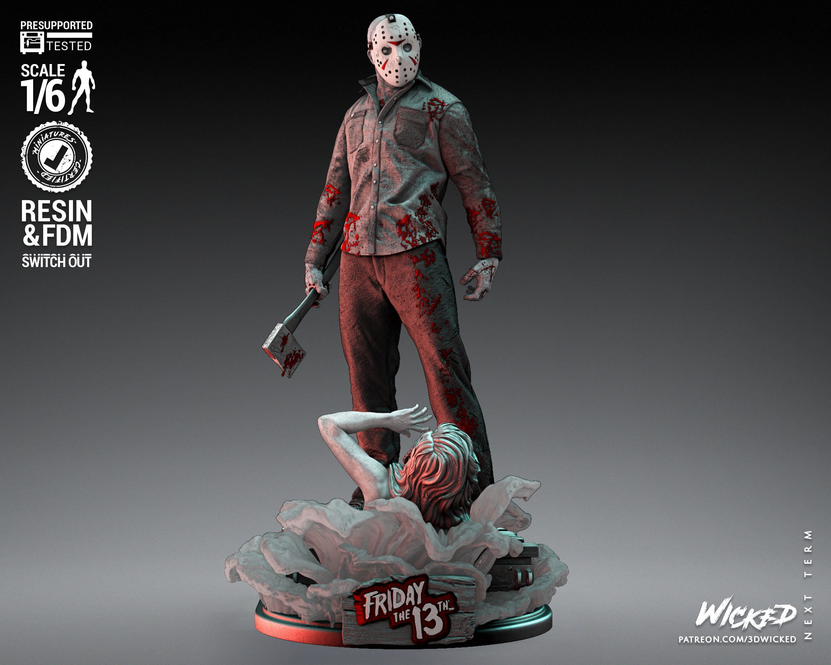 Wicked Horror Jason Sculpture Tested for 3D printing 3D print model_60