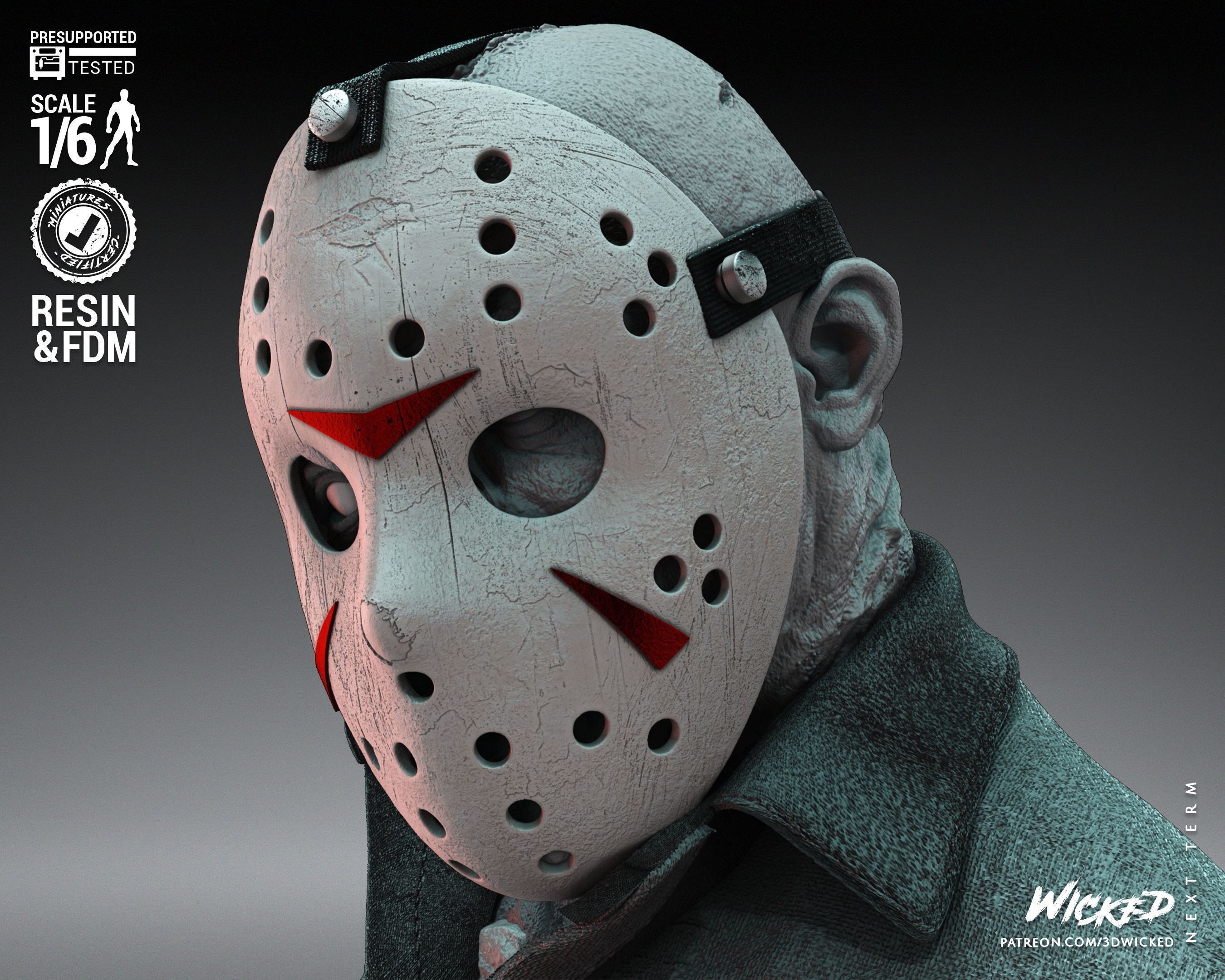 Wicked Horror Jason Sculpture Tested for 3D printing 3D print model_19