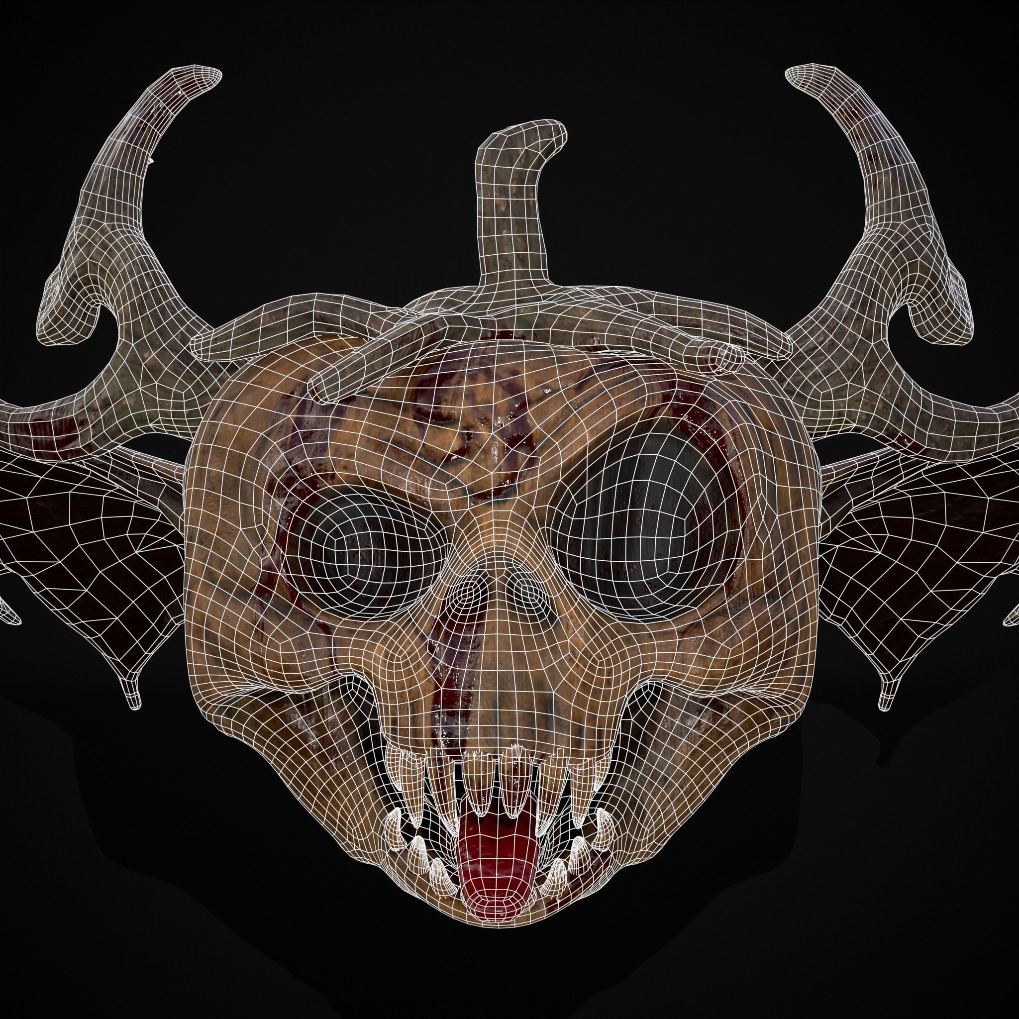 Pumpkin with Wings Low-poly 3D model_20