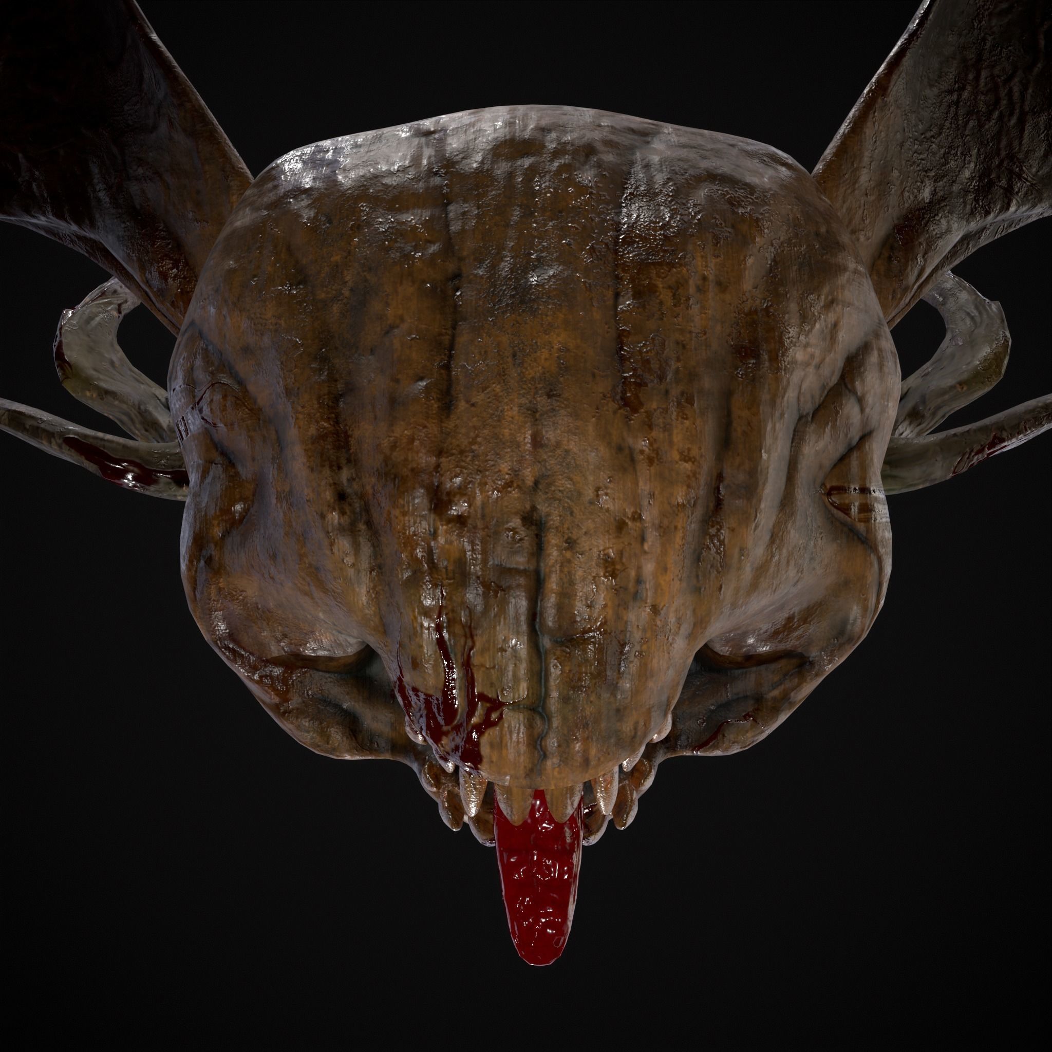 Pumpkin with Wings Low-poly 3D model_17