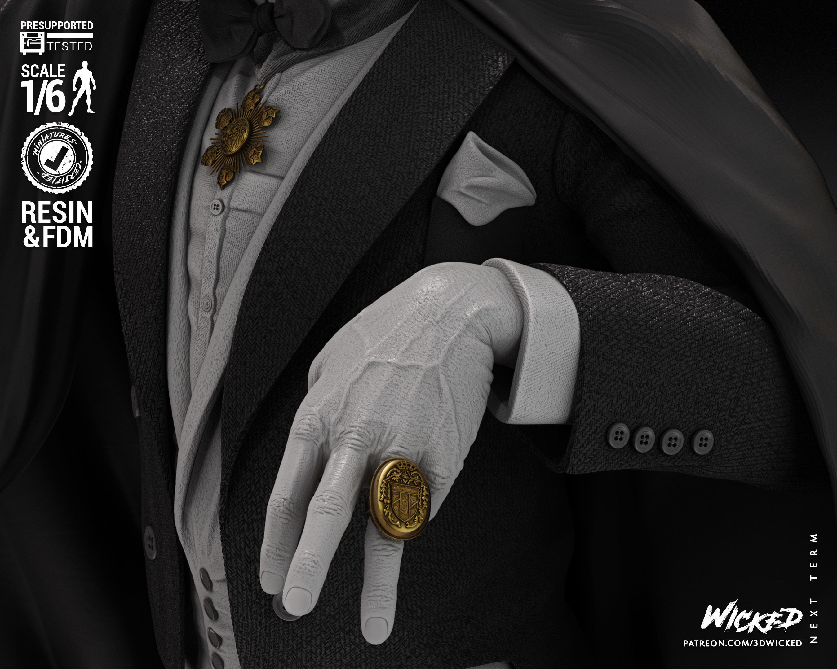 Wicked Horror Dracula Sculpture Tested for 3D printing 3D print model_46