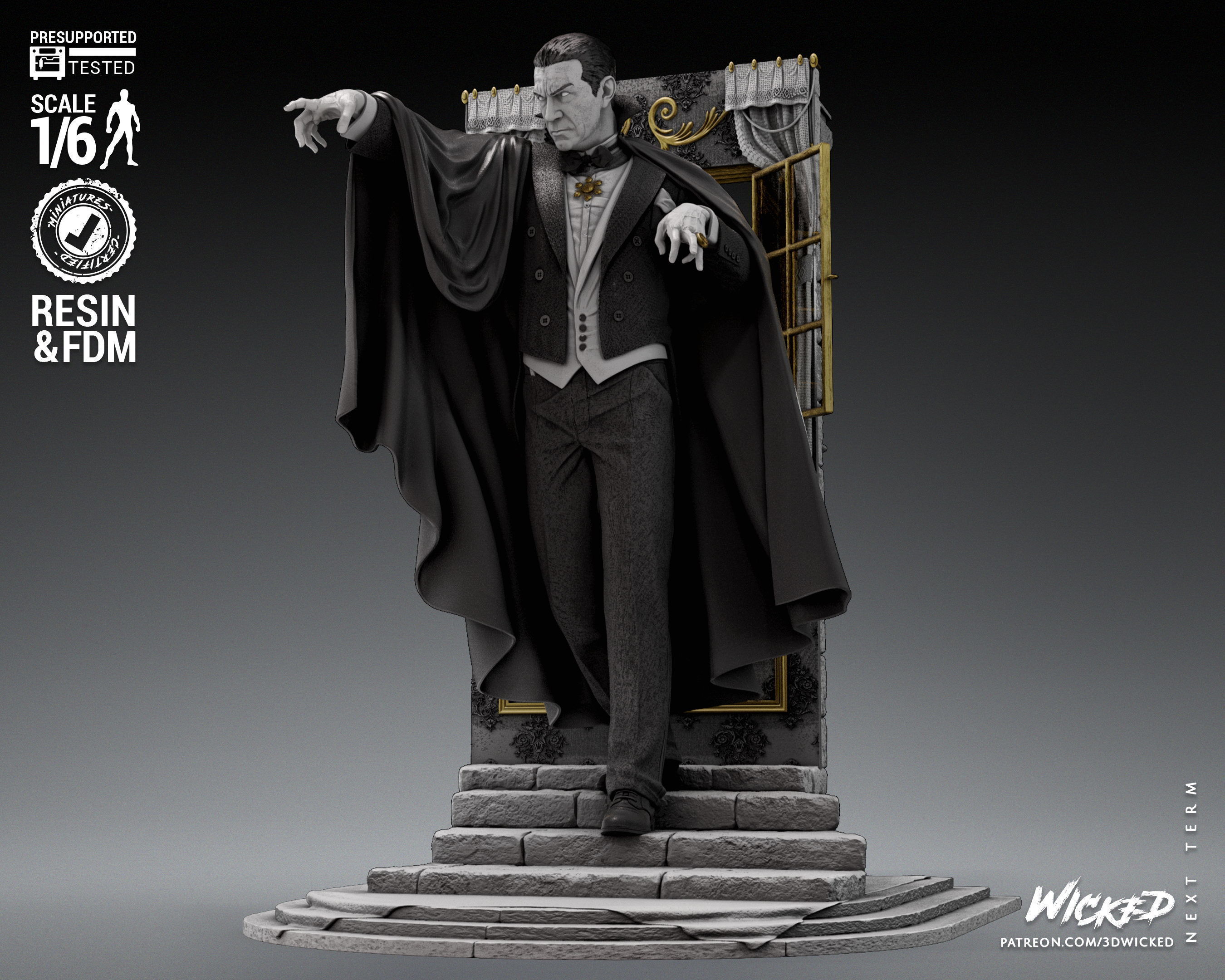 Wicked Horror Dracula Sculpture Tested for 3D printing 3D print model_27