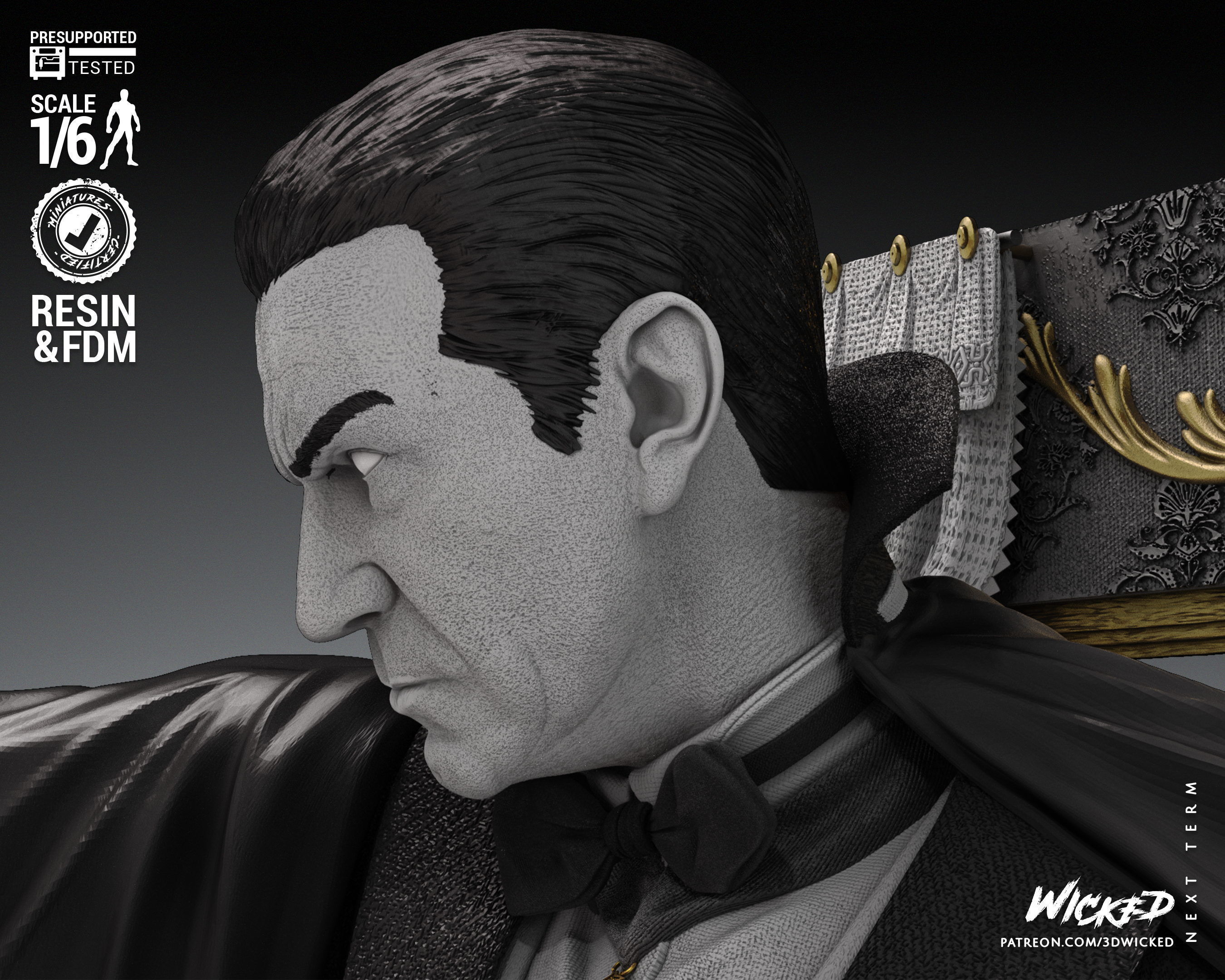 Wicked Horror Dracula Sculpture Tested for 3D printing 3D print model_34
