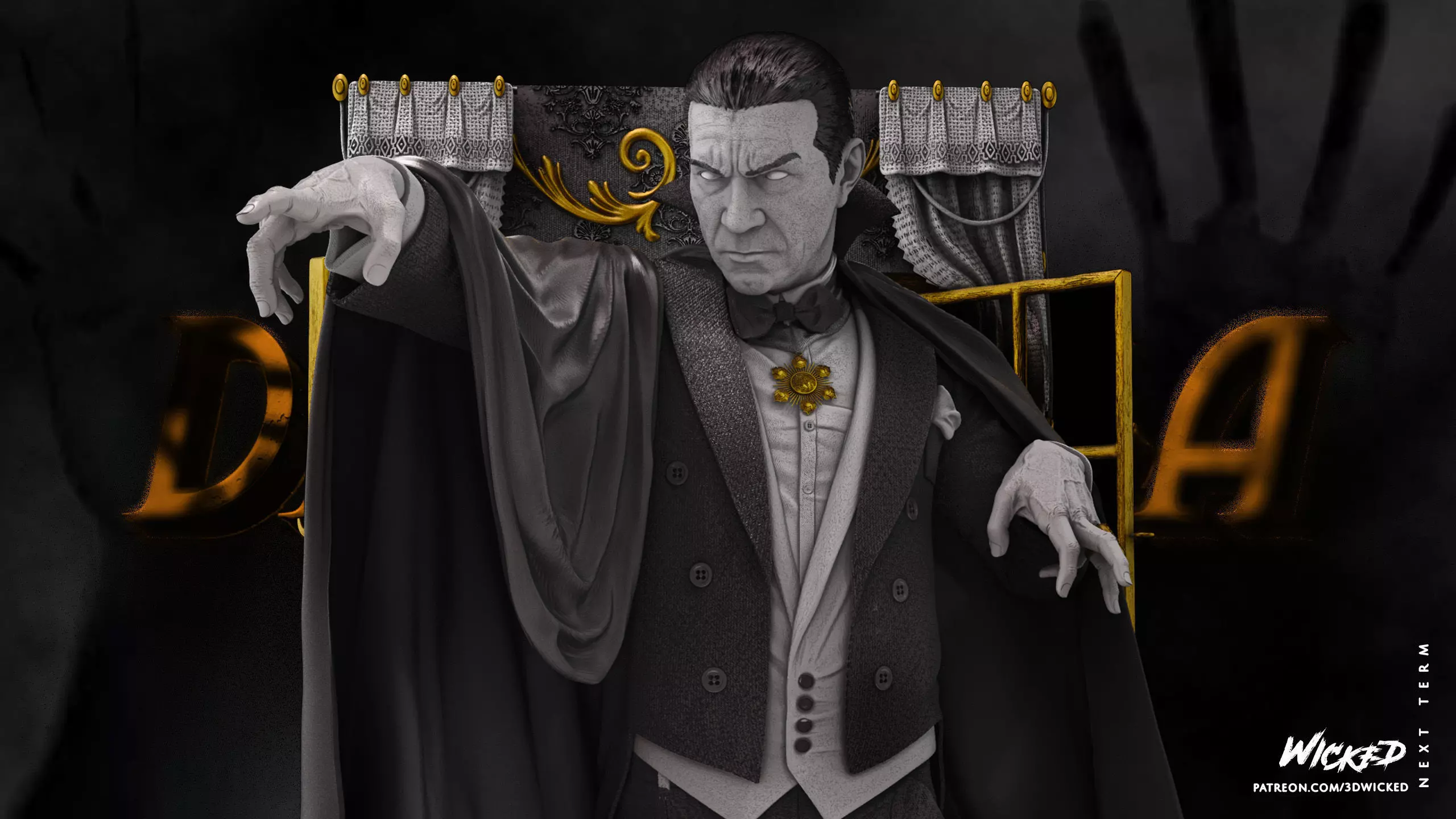 Wicked Horror Dracula Sculpture Tested for 3D printing 3D print model_0