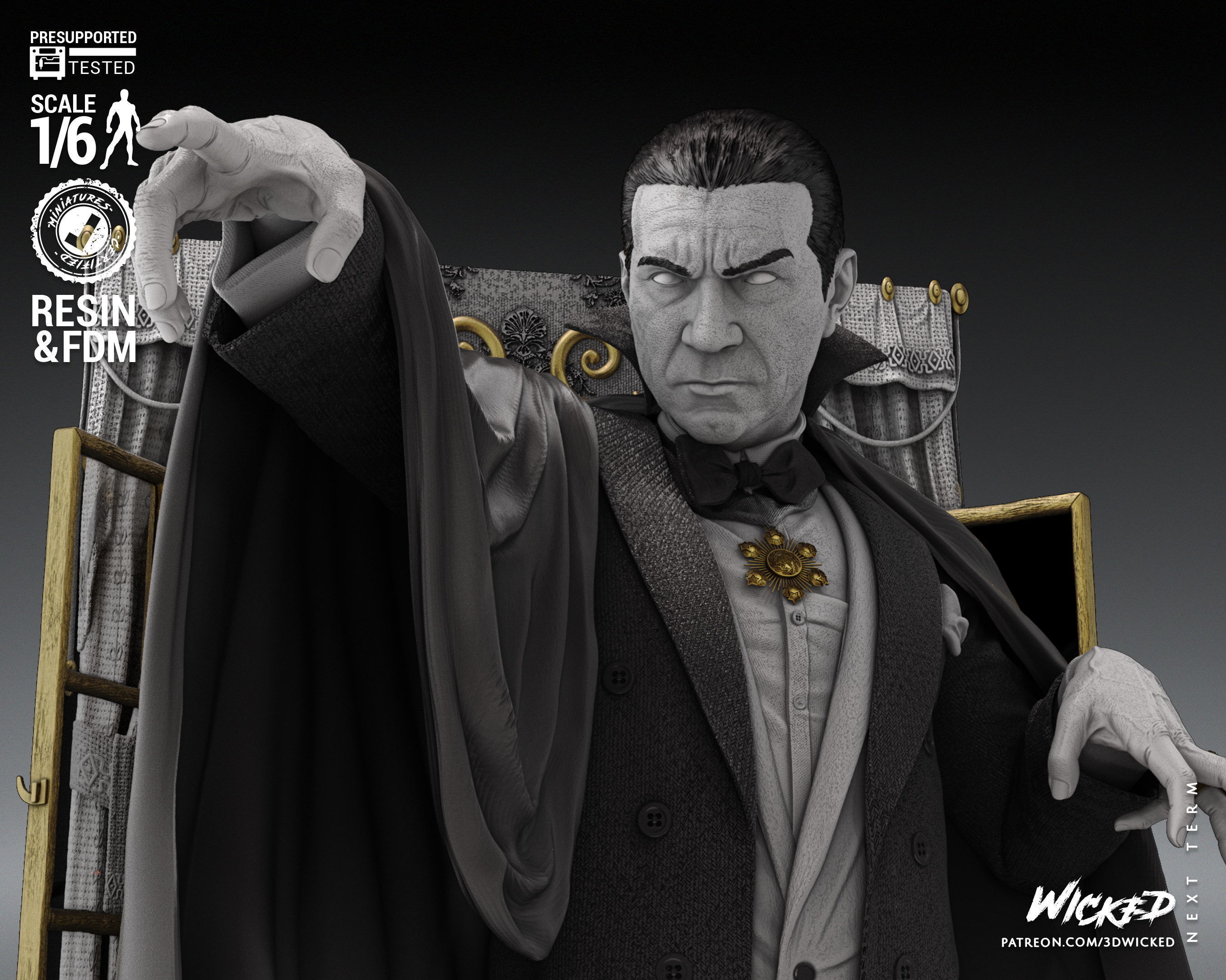 Wicked Horror Dracula Sculpture Tested for 3D printing 3D print model_20