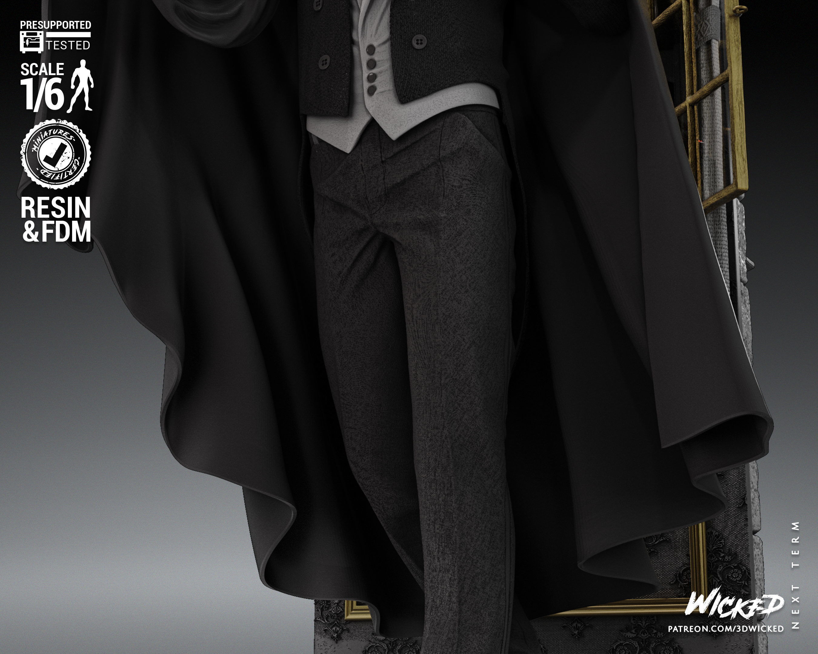 Wicked Horror Dracula Sculpture Tested for 3D printing 3D print model_21