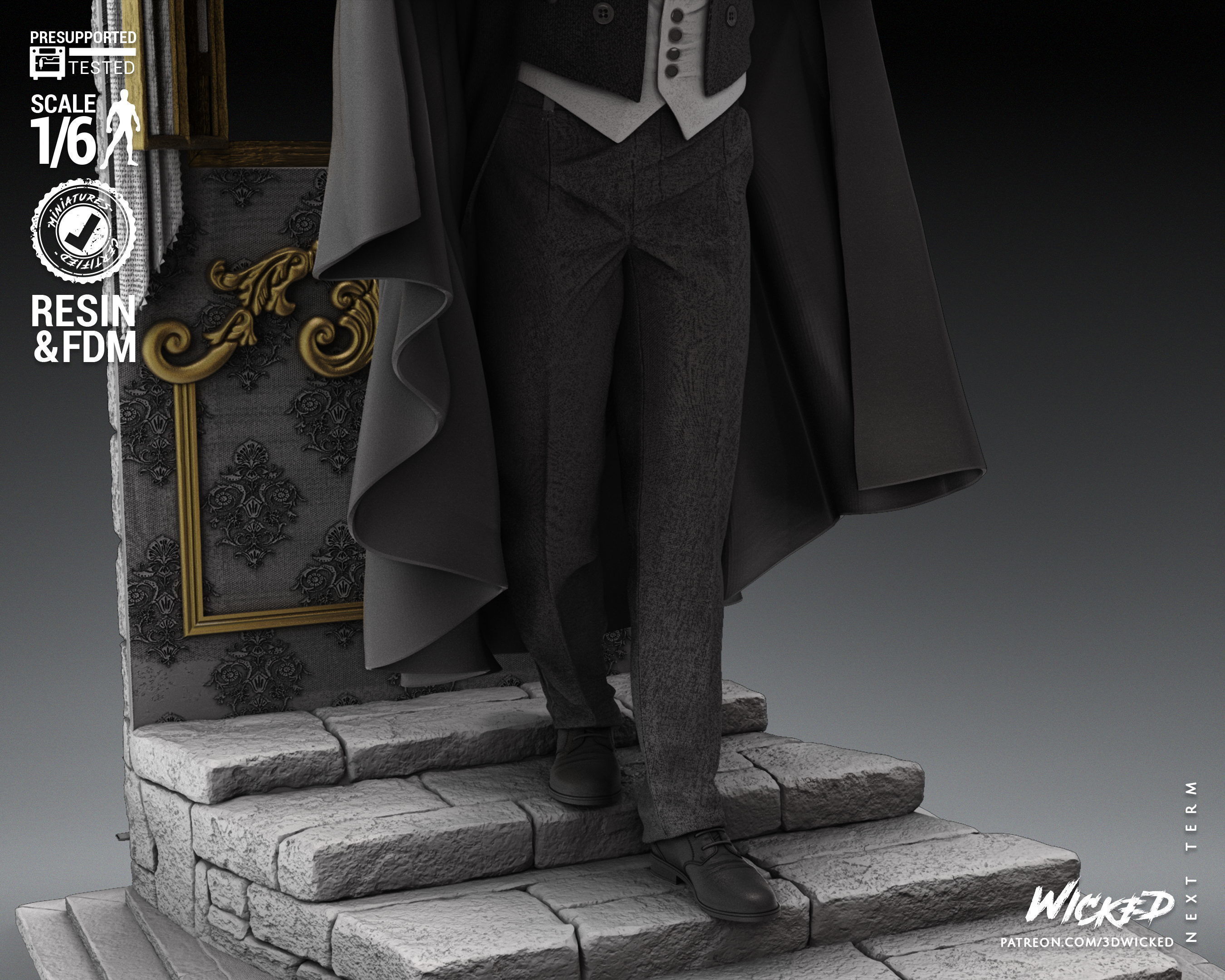 Wicked Horror Dracula Sculpture Tested for 3D printing 3D print model_22