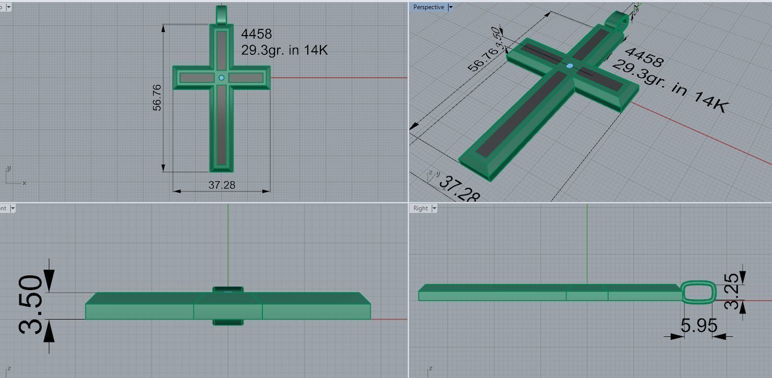 Cross Pendant 4458 3D print model_5