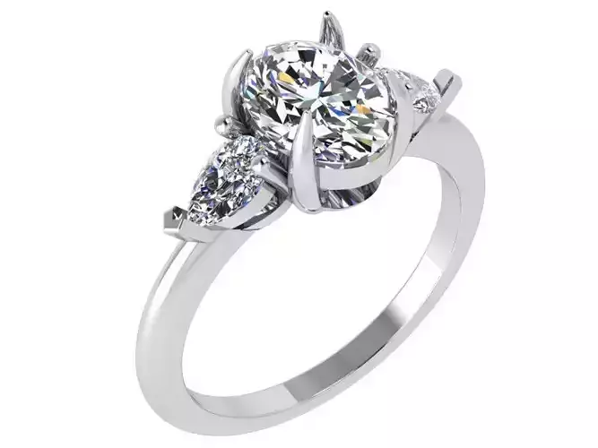 Three Stone Basket Setting Ring 4462