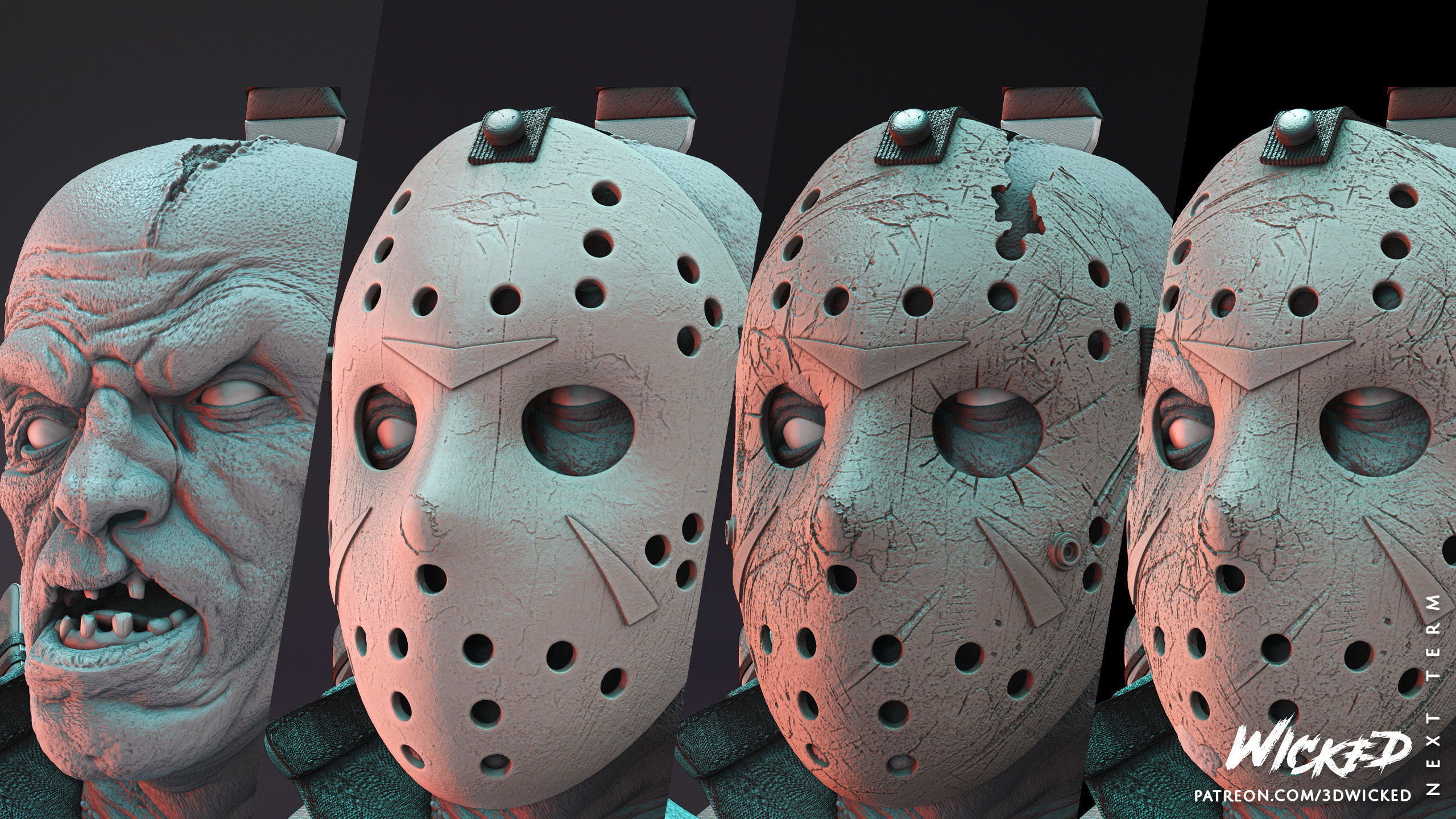 Wicked Horror Jason Bust Tested for 3D printing 3D print model_48