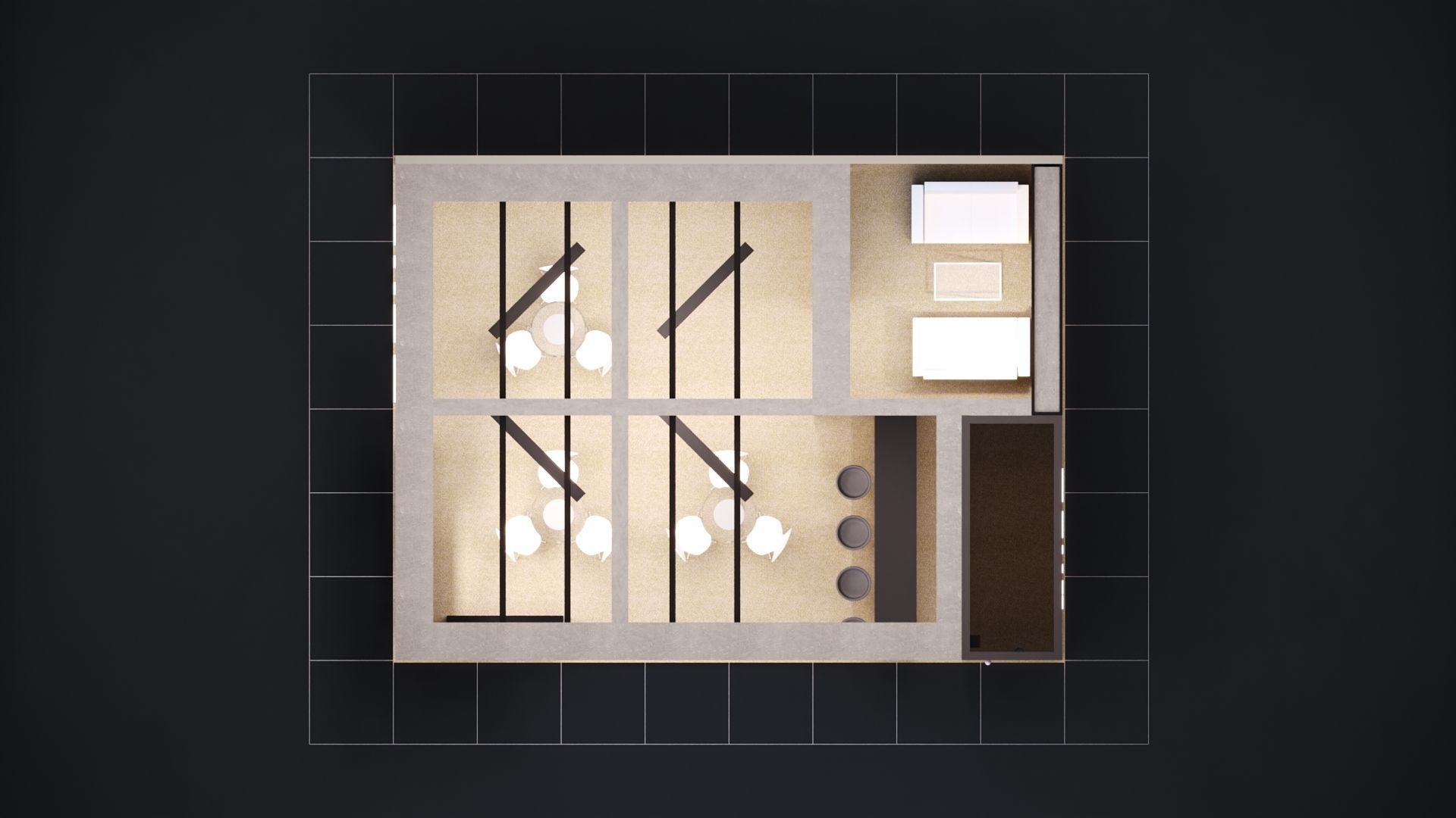 Exhibition Stand Stall 8X6 3 Side Open 3D model_10