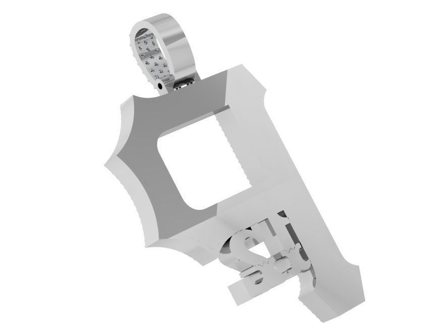 P12 Letter and Number Pendant  3D print model_4