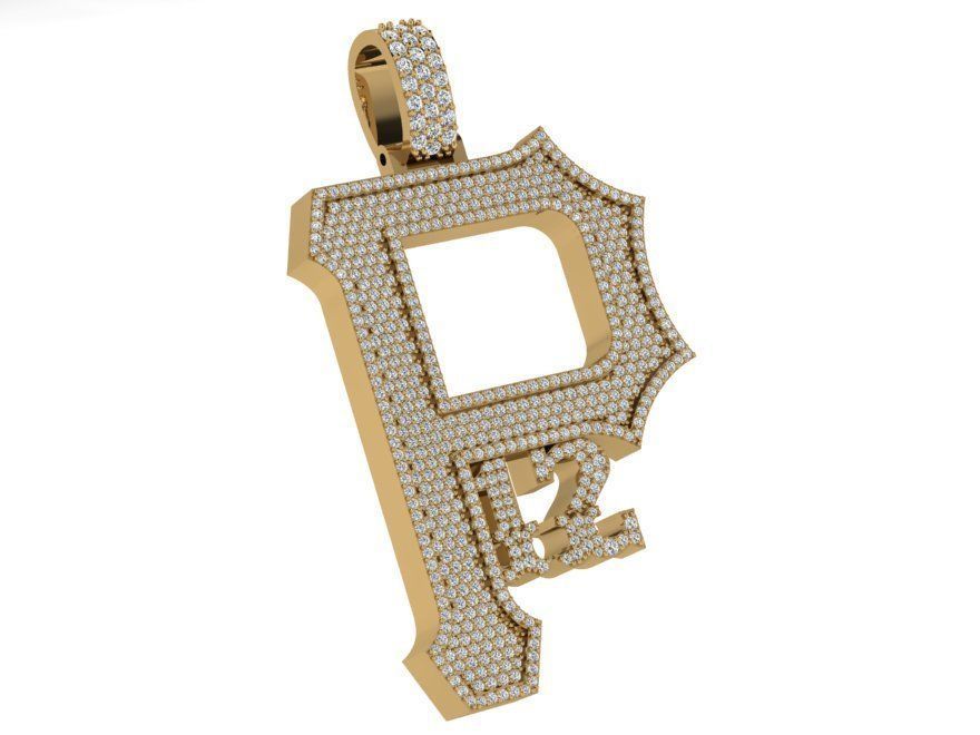 P12 Letter and Number Pendant  3D print model_1