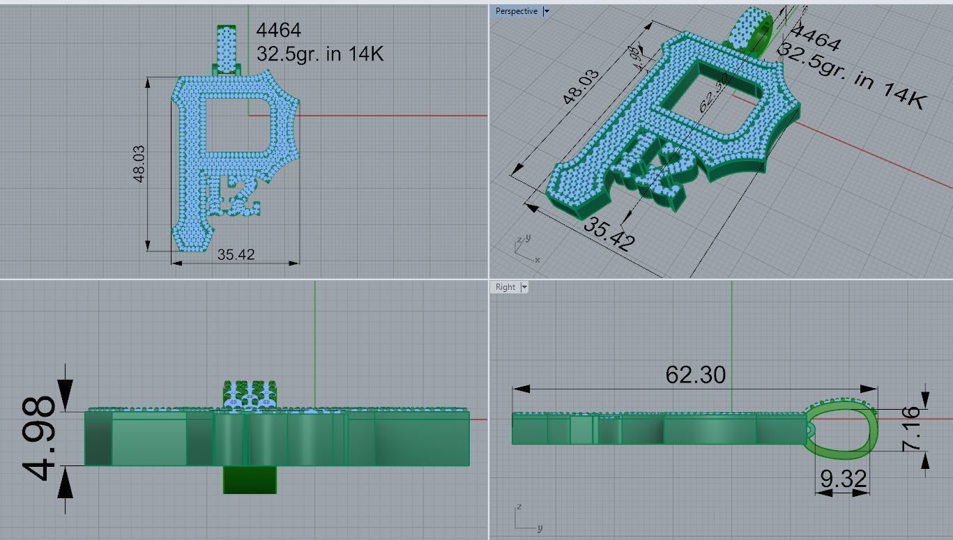 P12 Letter and Number Pendant  3D print model_5