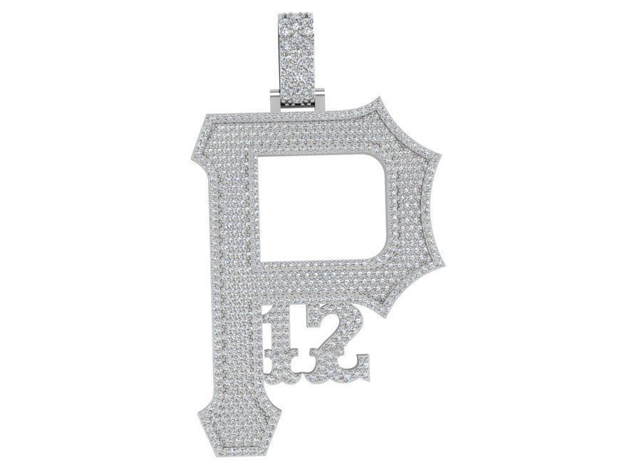 P12 Letter and Number Pendant  3D print model_2