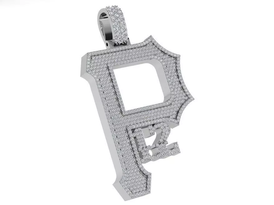 P12 Letter and Number Pendant  3D print model_0