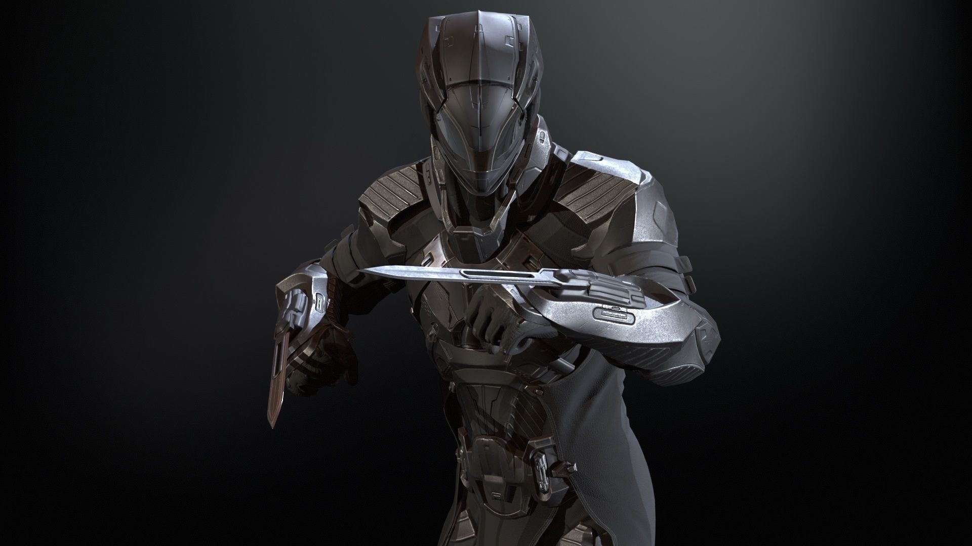 CyberSuit06 Low-poly 3D model_3