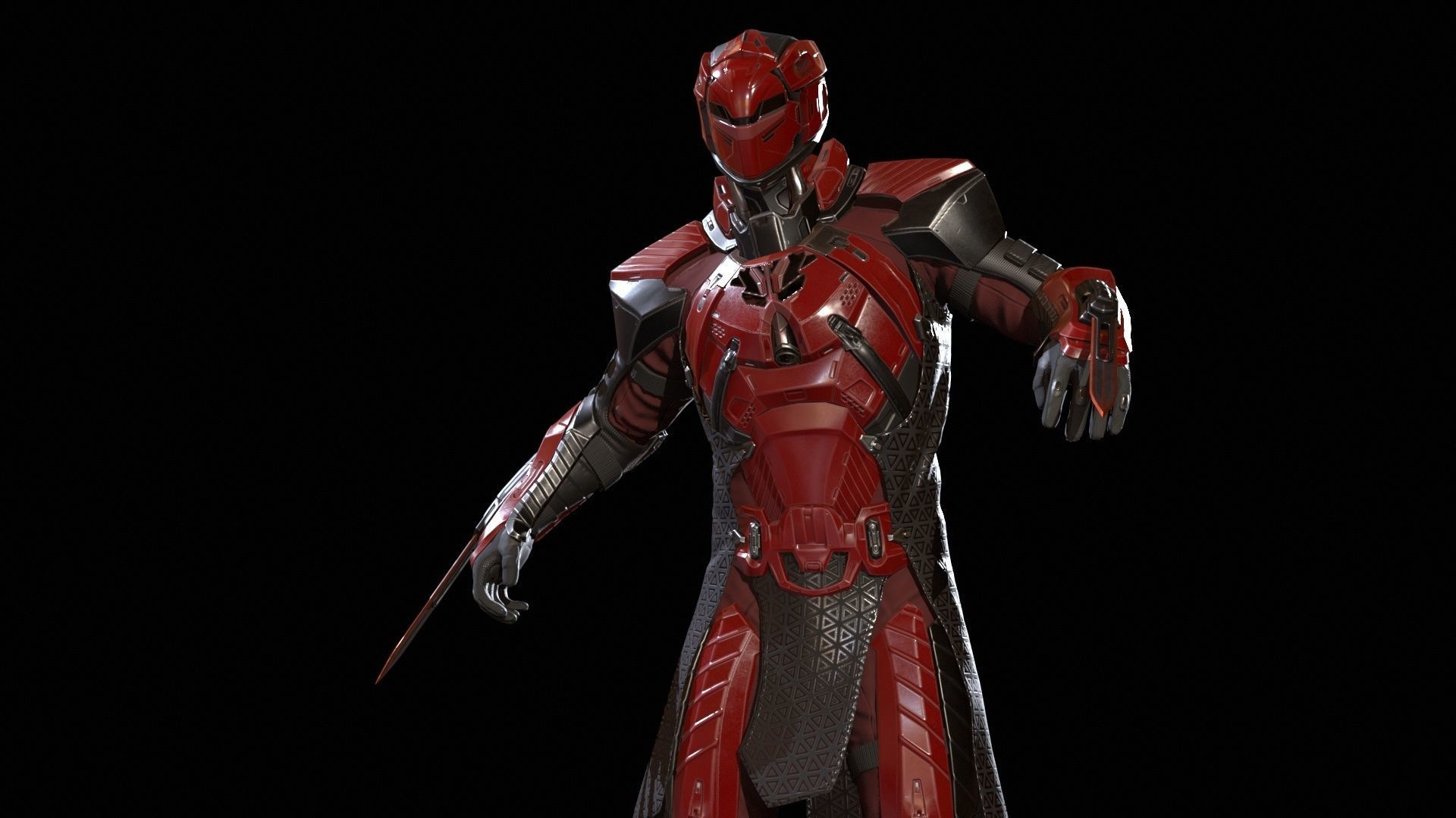 CyberSuit06 Low-poly 3D model_9