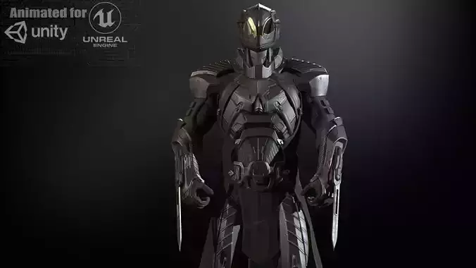 CyberSuit06 Low-poly 3D model